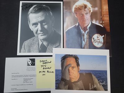 I03383 | A Collection of Three Autographed Celebrity Promotional Photographs and One Printed Letter