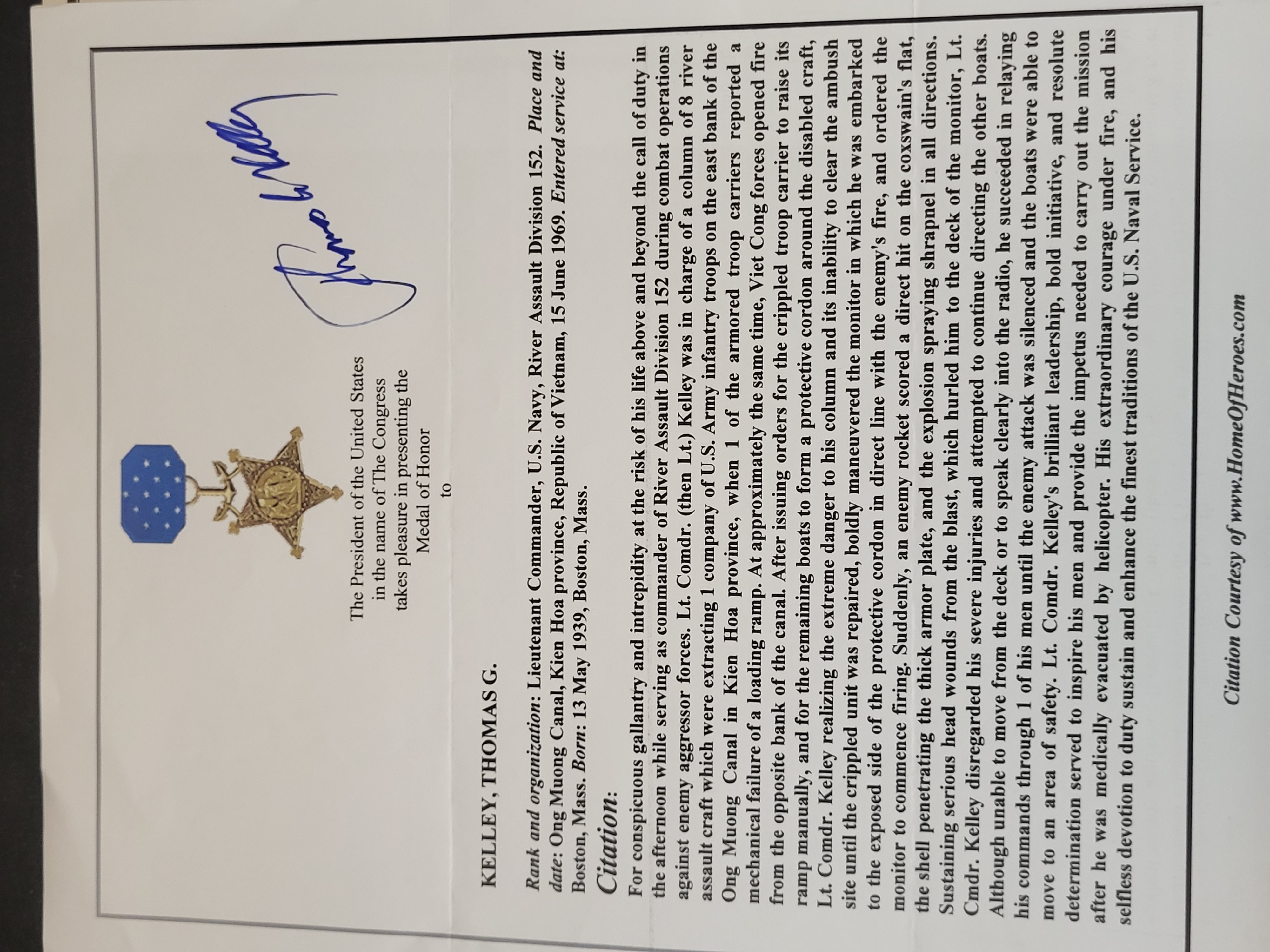 I03387 | A Collection of Five Autographed U.S. Military Memorabilia Items Including General Tommy Franks and Medal of Honor Recipients