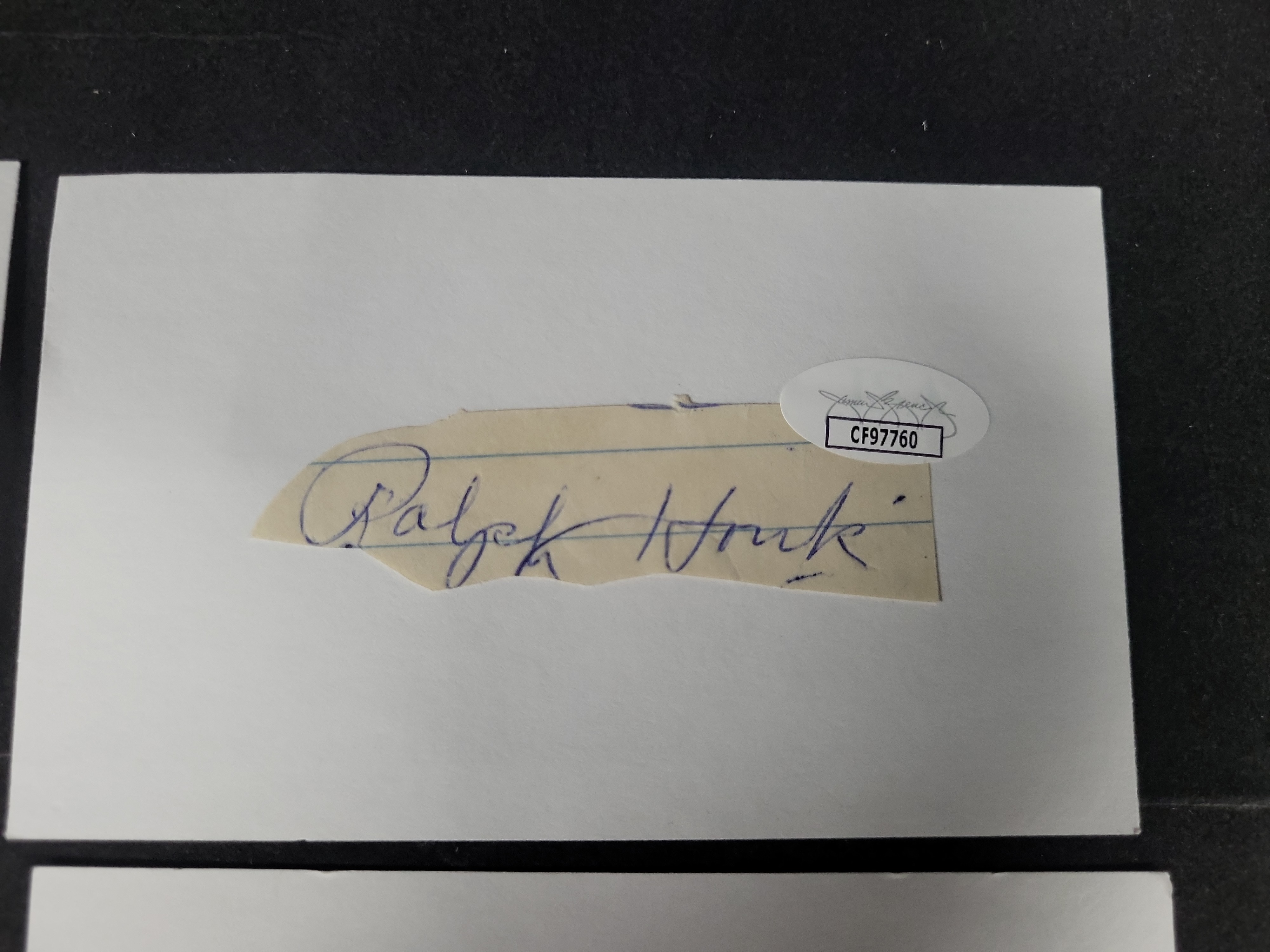 I03396 | A Lot of Five Individually Authenticated Autographs from Professional Baseball and Film