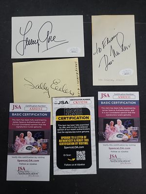 I03394 | Three Authenticated Autographs by Don McLean, Lesley Gore, and Sally Eilers. BID PER 
