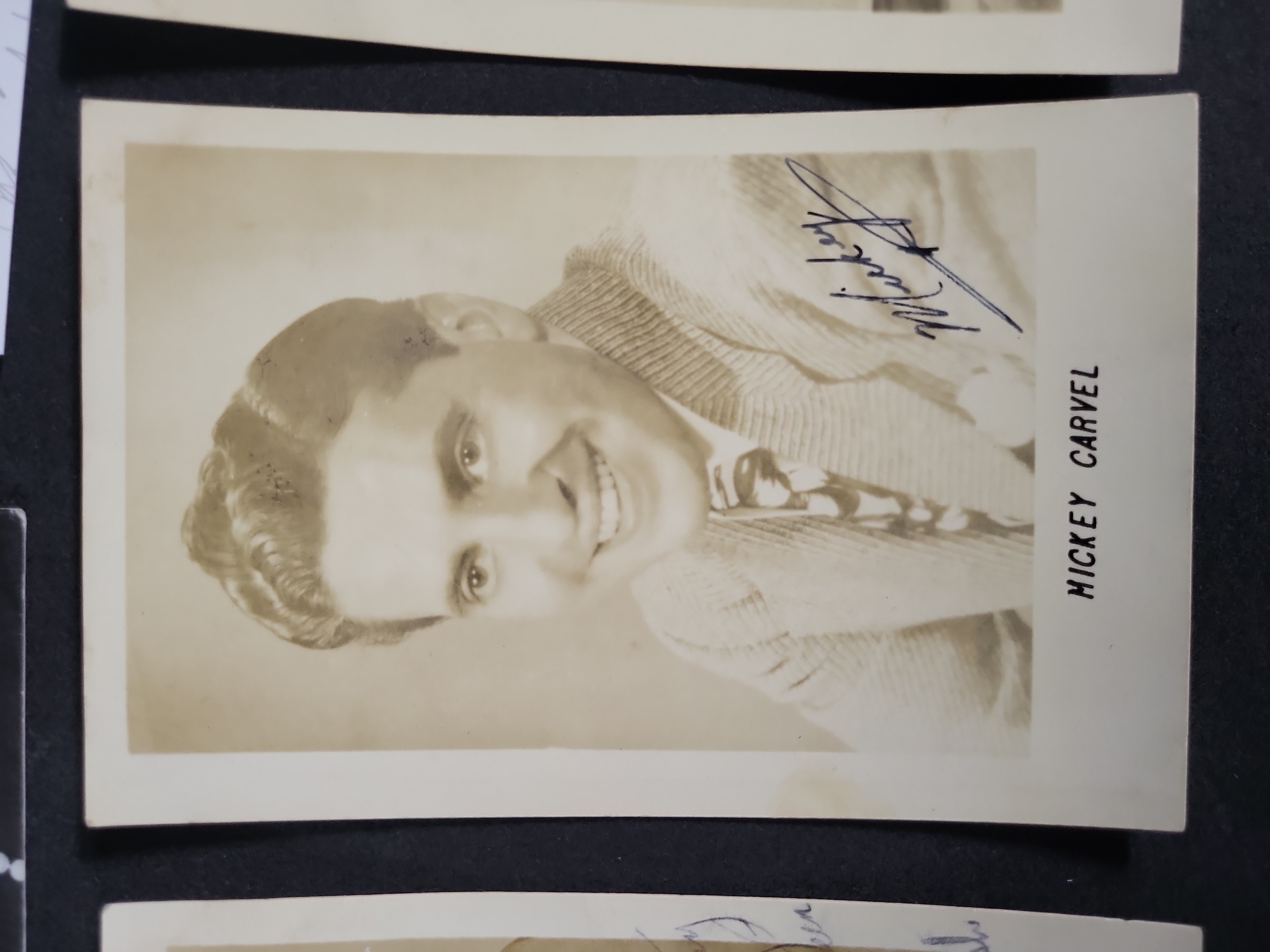 I03440 | Four Vintage Autographed Promotional Photos and Cards Including Shelley Winters with JSA COA