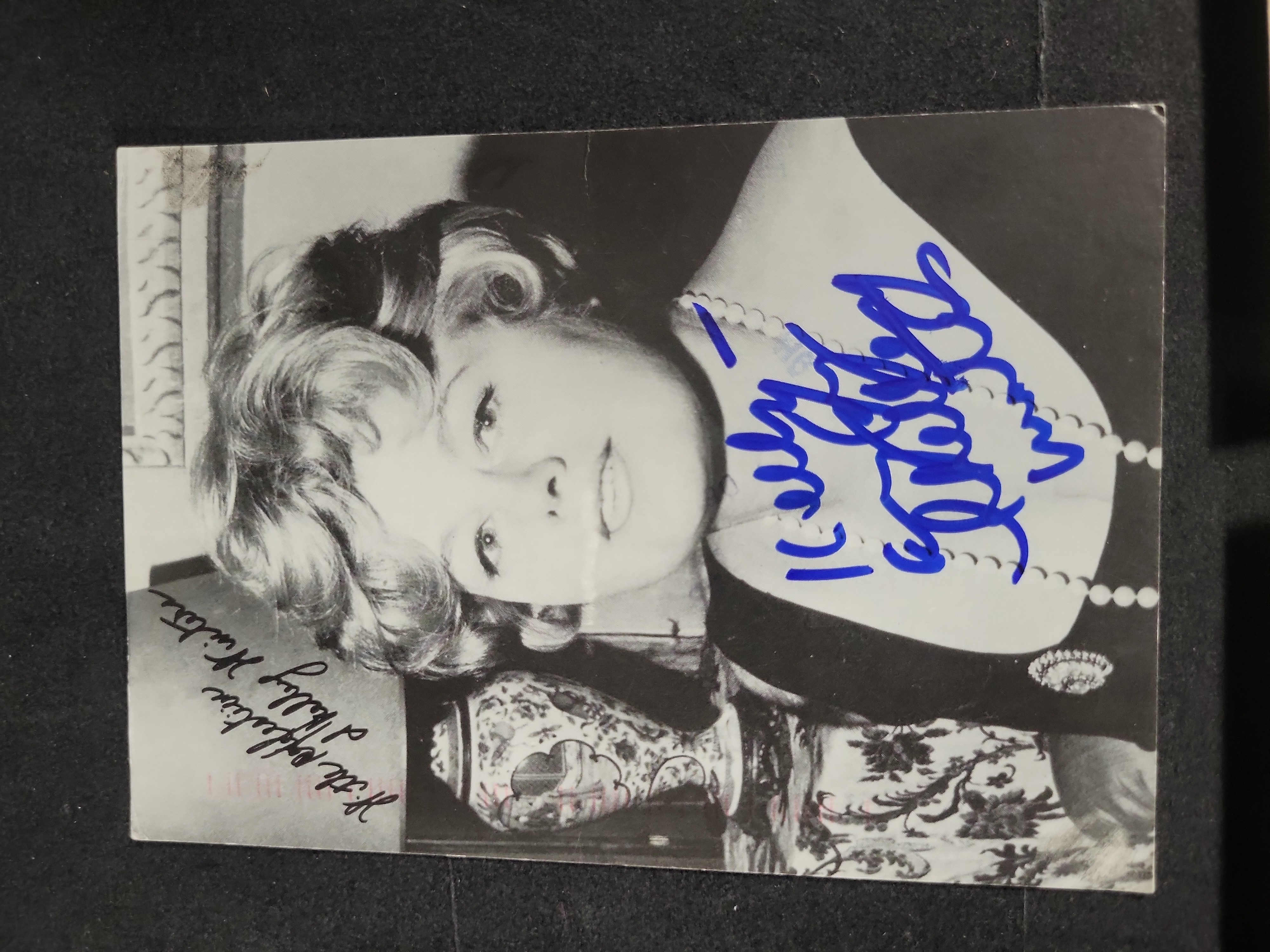 I03440 | Four Vintage Autographed Promotional Photos and Cards Including Shelley Winters with JSA COA