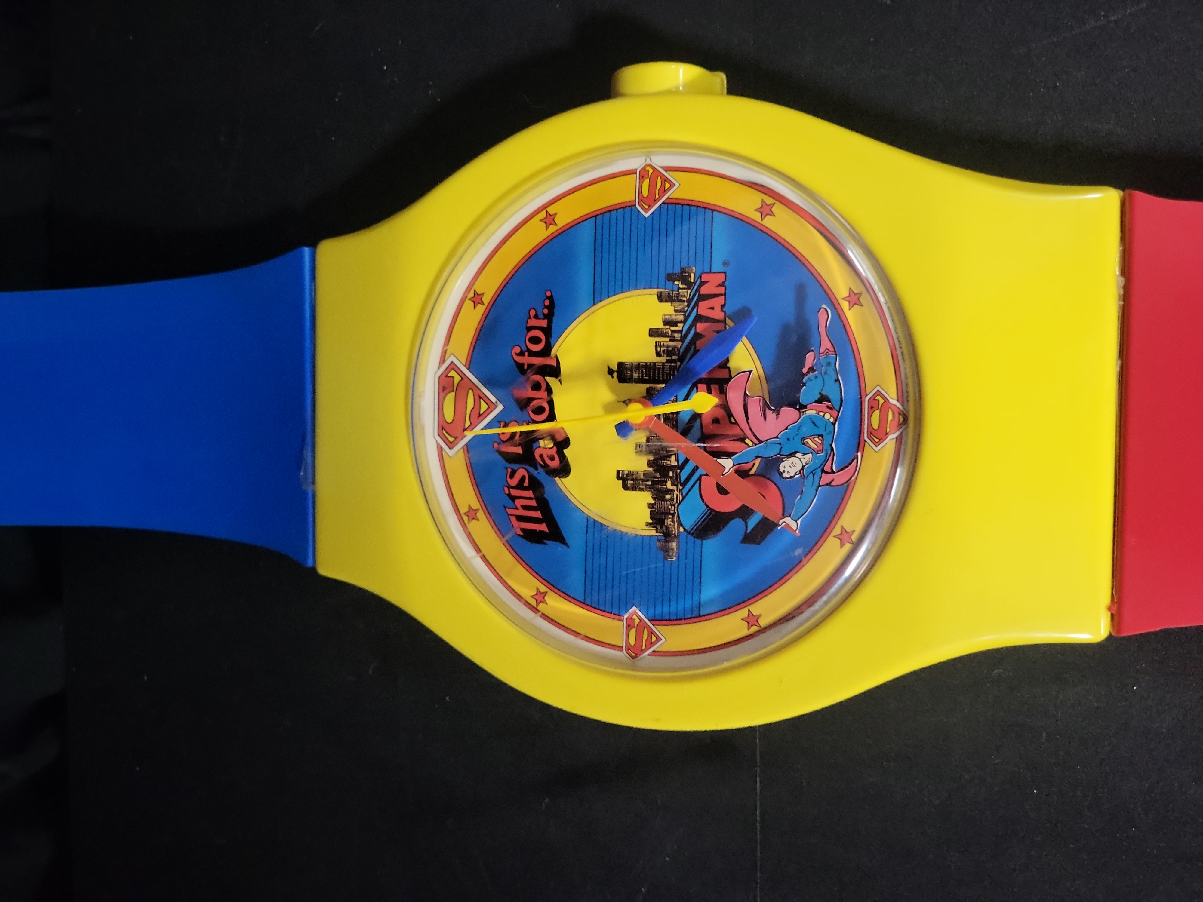 I03553 | Vintage Superman Oversized Novelty Wristwatch Wall Clock by Electro-Optix