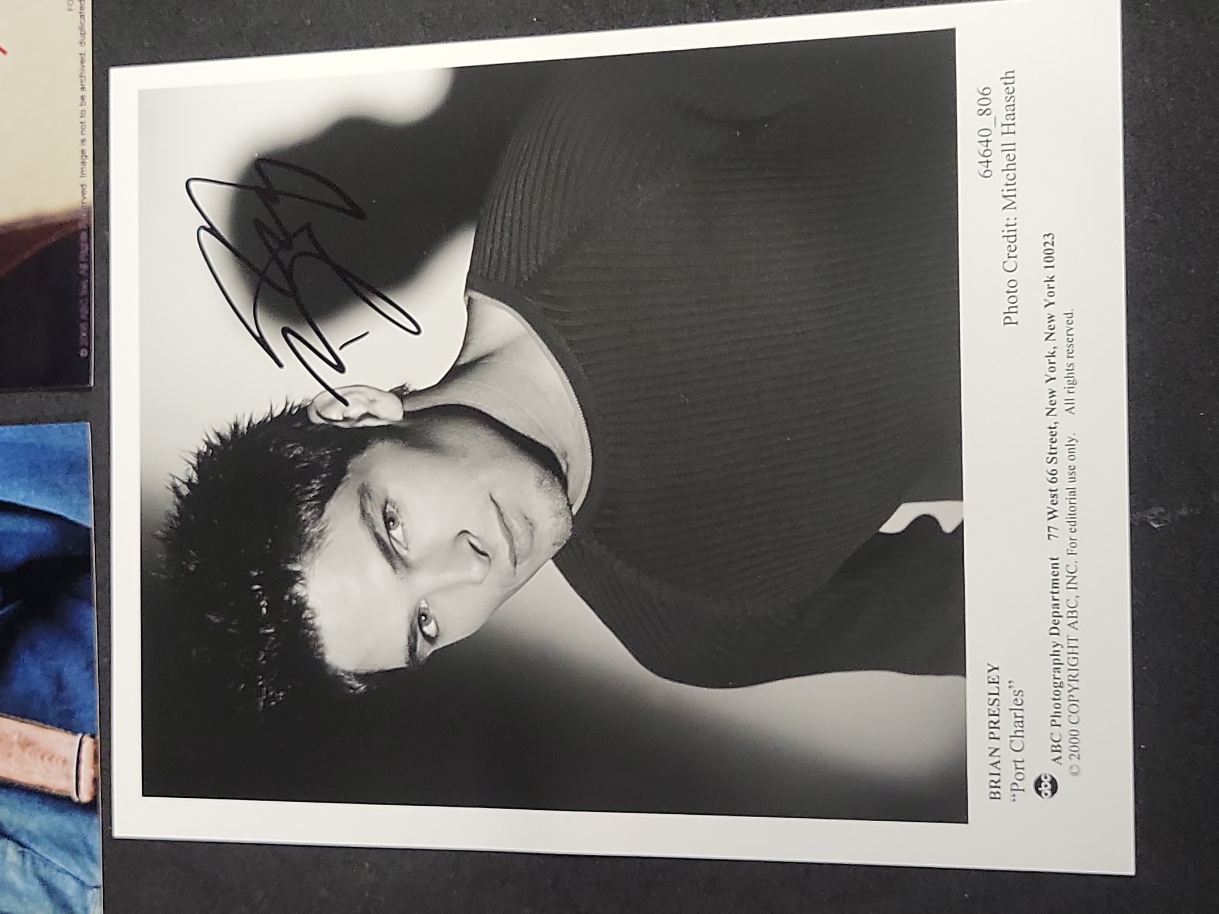 I03389 | Three Autographed Television and Film Publicity Photographs Featuring Ty Pennington, Tom Selleck, and Brian Presley