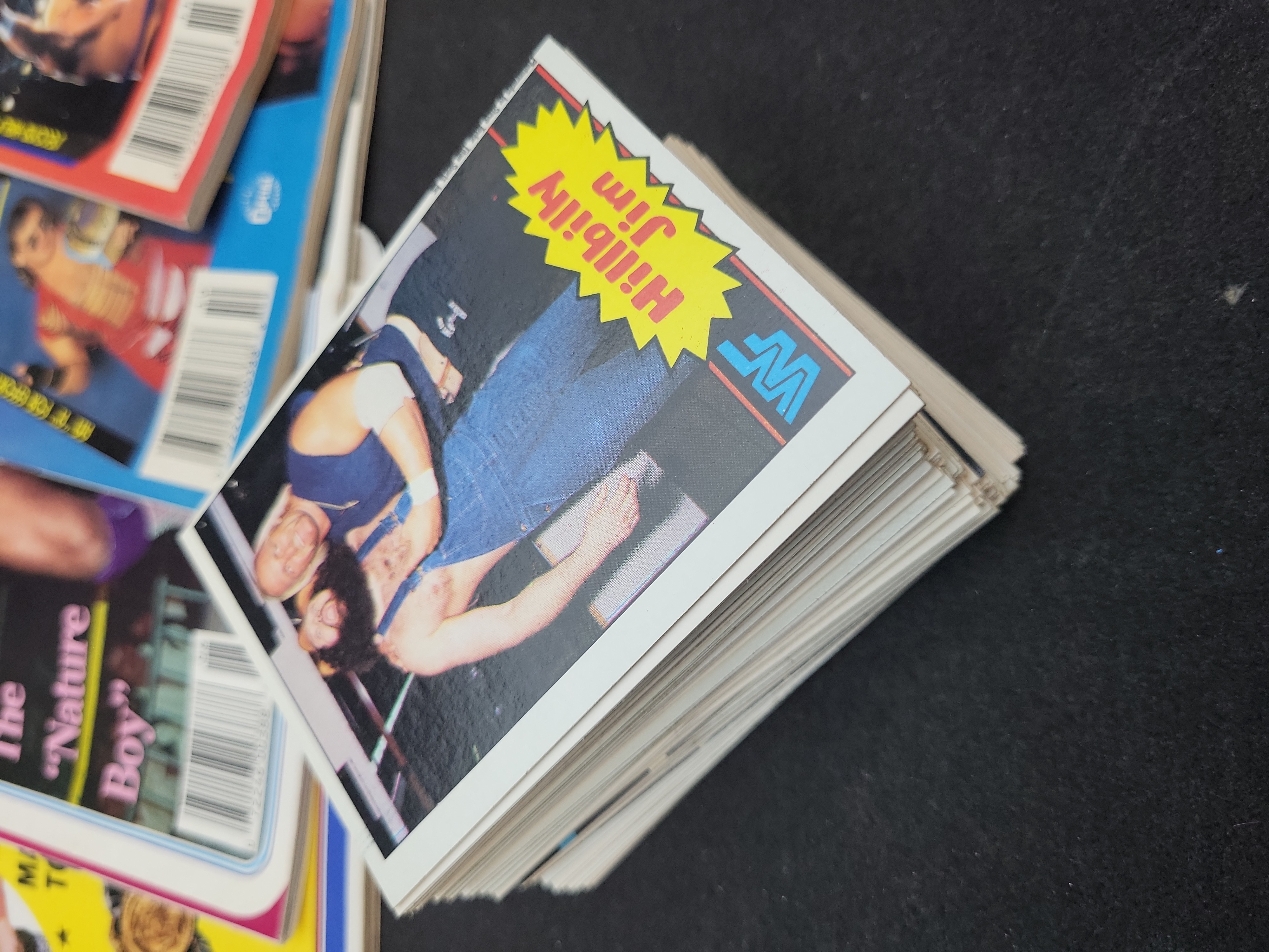 I03658 | Five Vintage Pro Wrestling Illustrated Magazines and a Collection of WWF Trading Cards and Stickers