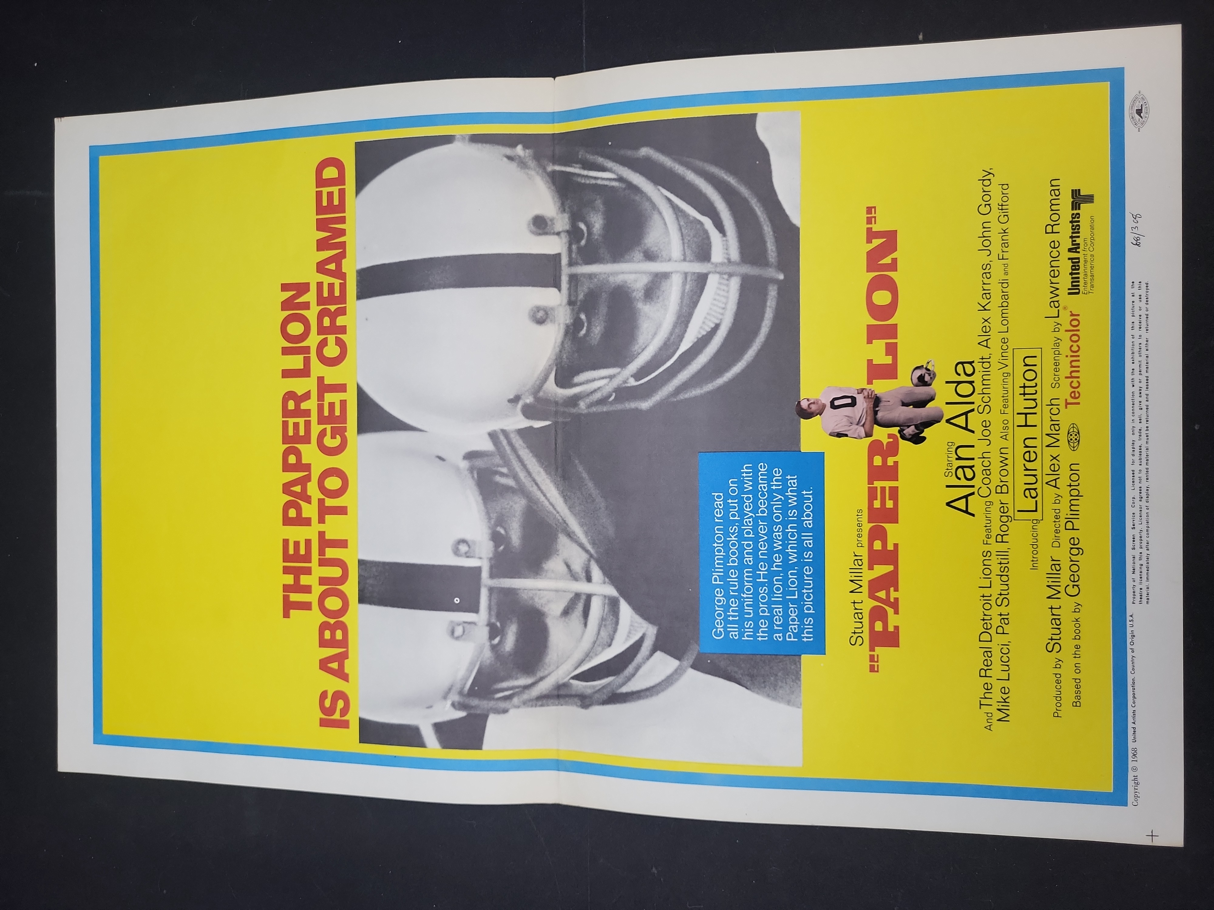 I03347 | Original US Half Sheet Movie Poster for Paper Lion United Artists 1968
