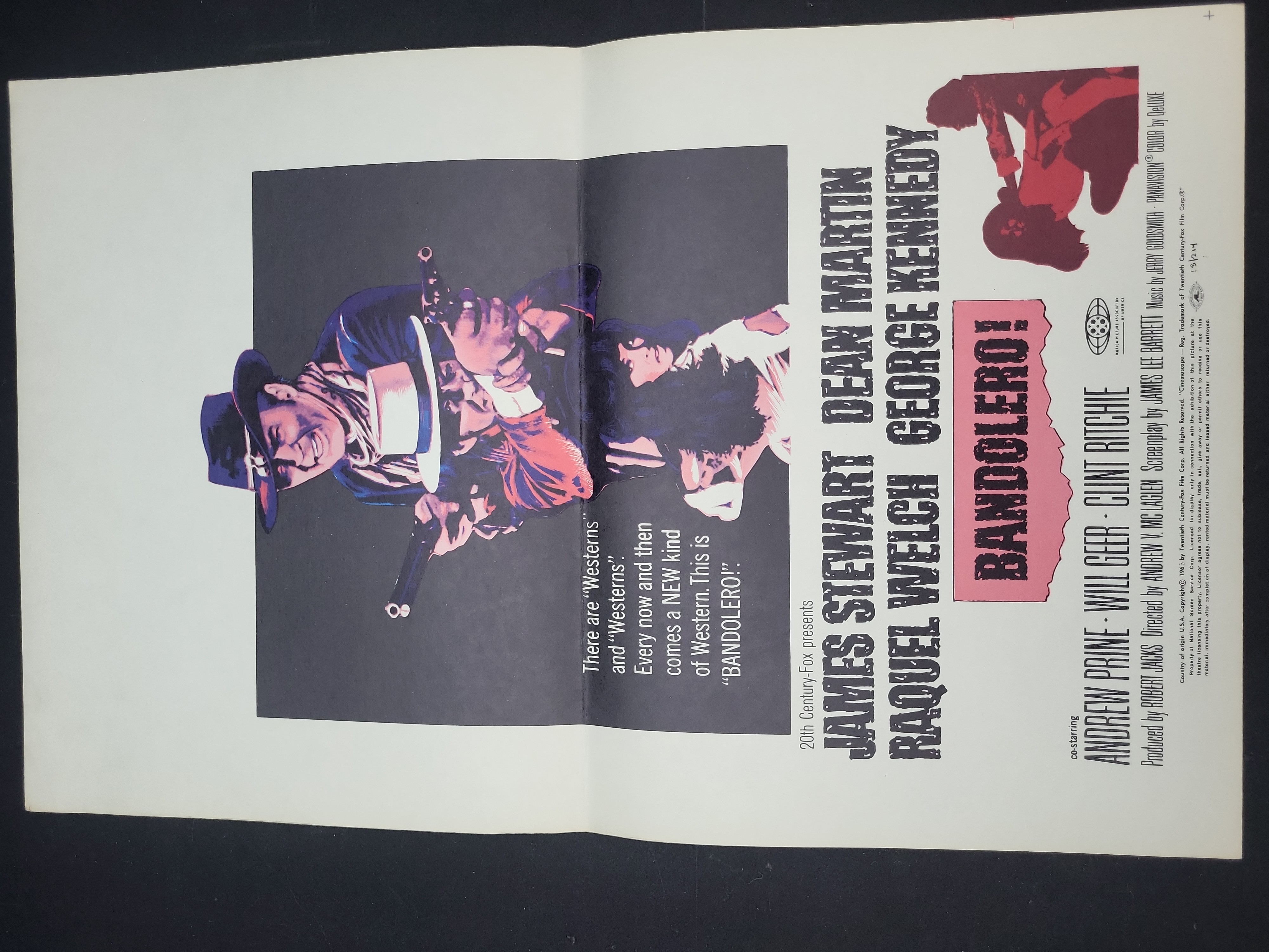 I03344 | 1968 Bandolero! Original Theatrical Movie Pressbook Insert Poster