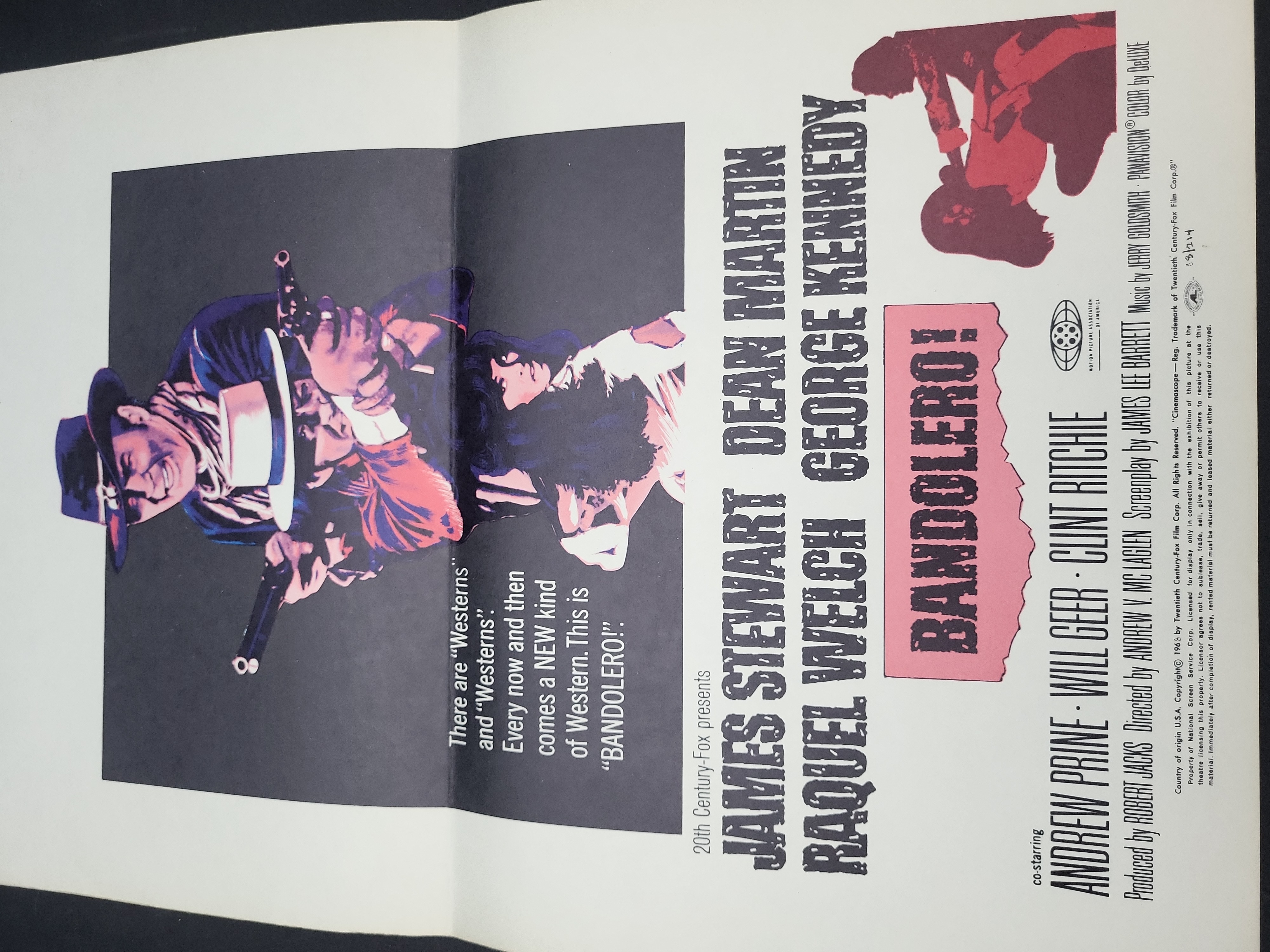 I03344 | 1968 Bandolero! Original Theatrical Movie Pressbook Insert Poster