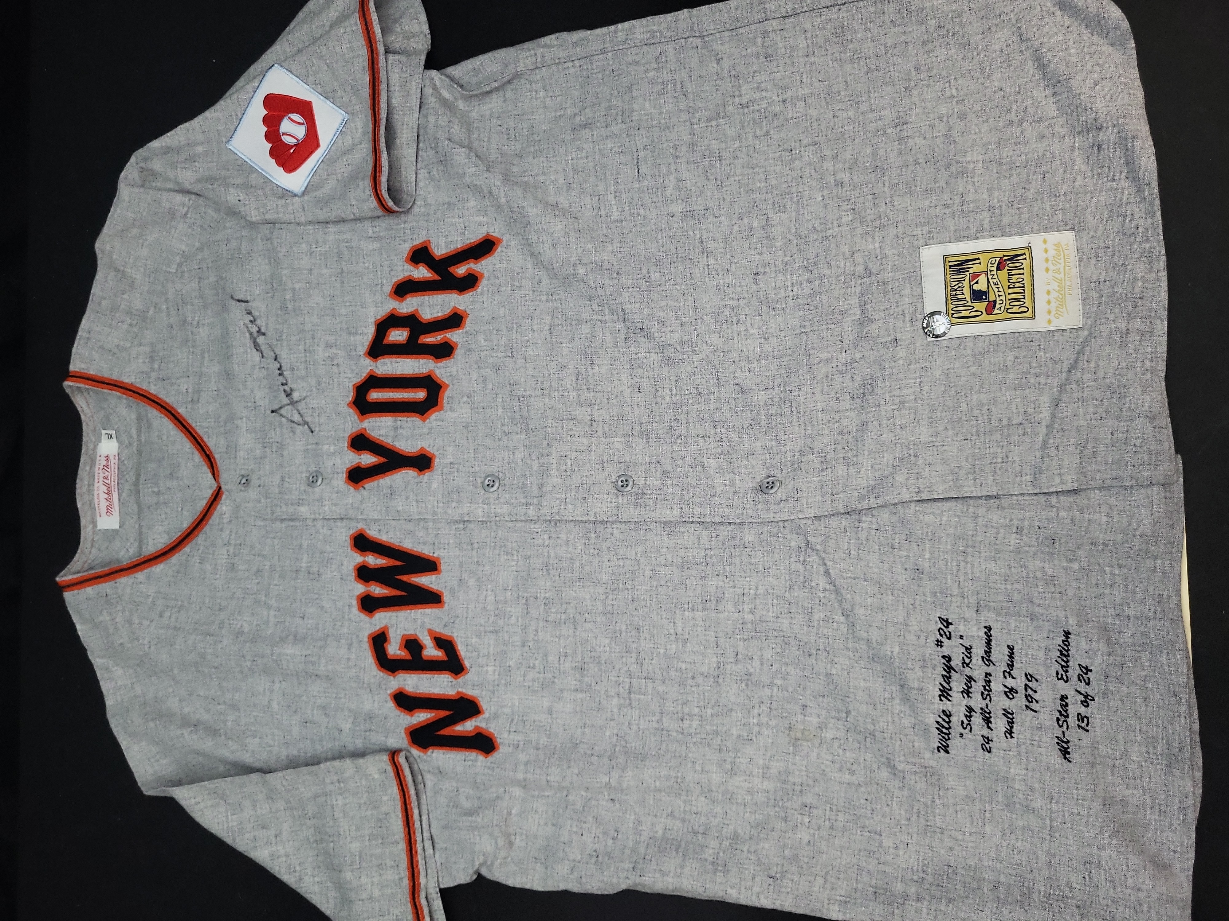 I03311 | Willie Mays Signed 1951 New York Giants Mitchell and Ness Commemorative Jersey Limited Edition 13 of 24