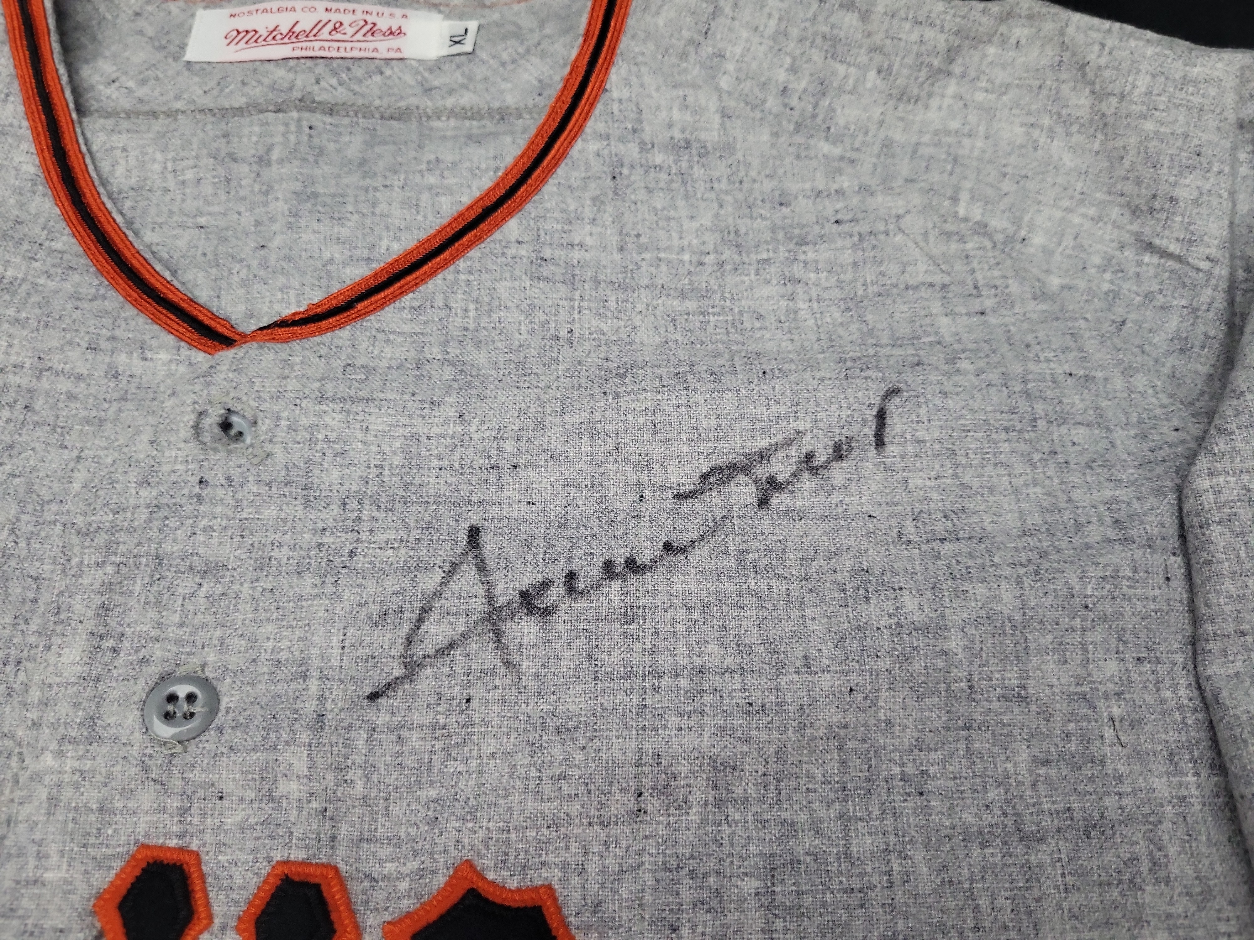 I03311 | Willie Mays Signed 1951 New York Giants Mitchell and Ness Commemorative Jersey Limited Edition 13 of 24