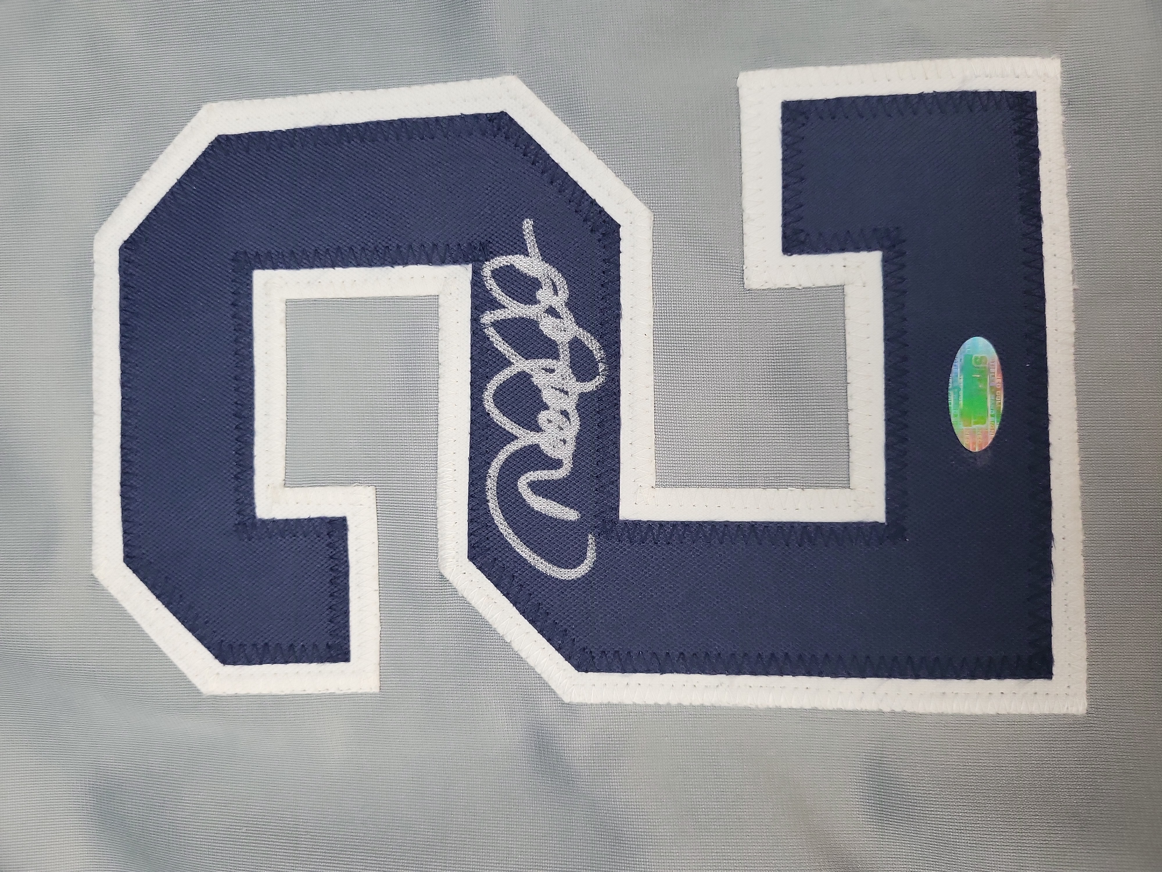 I03858 | Derek Jeter Signed New York Yankees 2008 Road Jersey with Commemorative Patches and Steiner Authentication