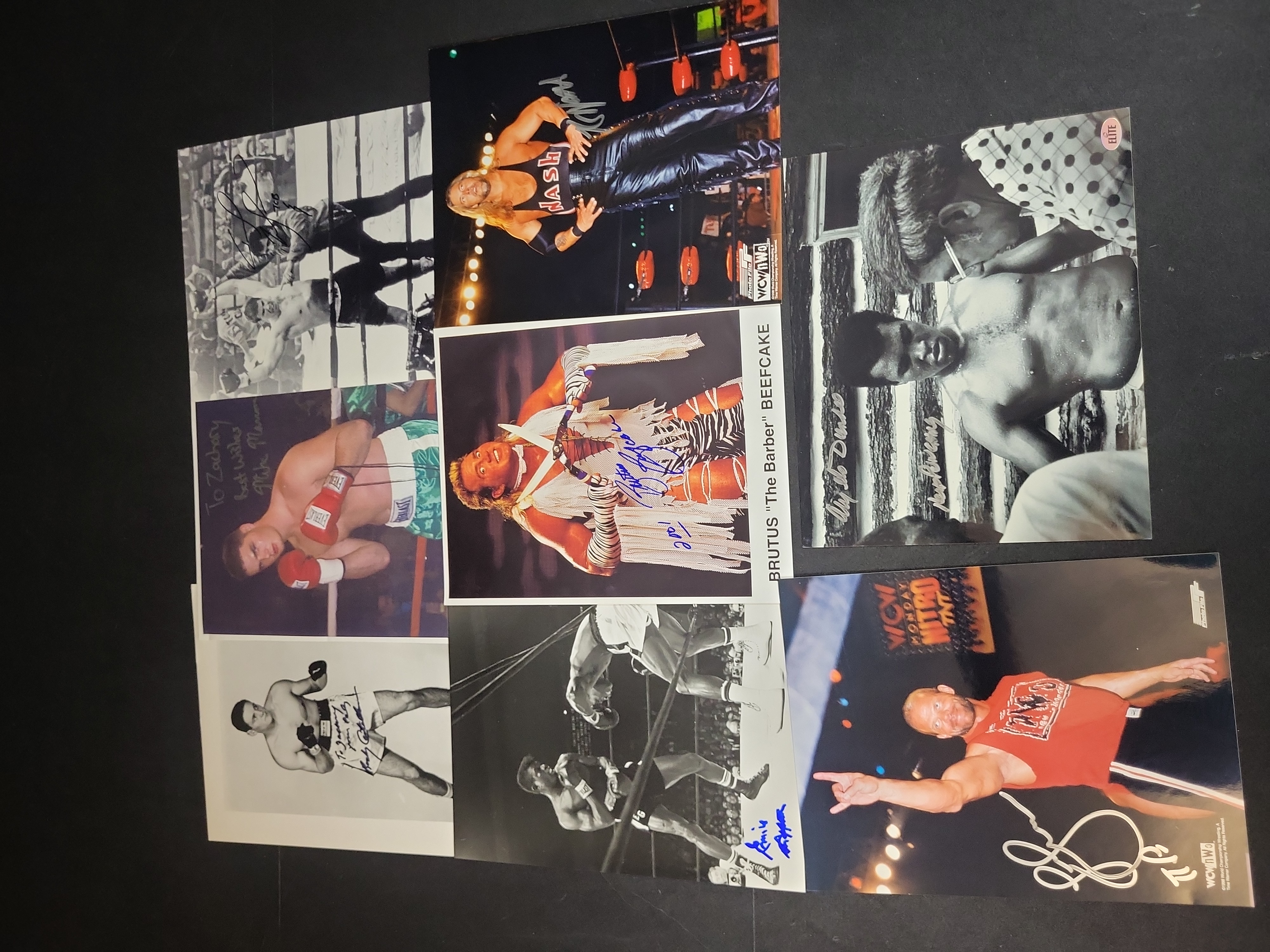 I03017 | A Collection of Eight Autographed Boxing and Professional Wrestling Photographs with Certificates of Authenticity