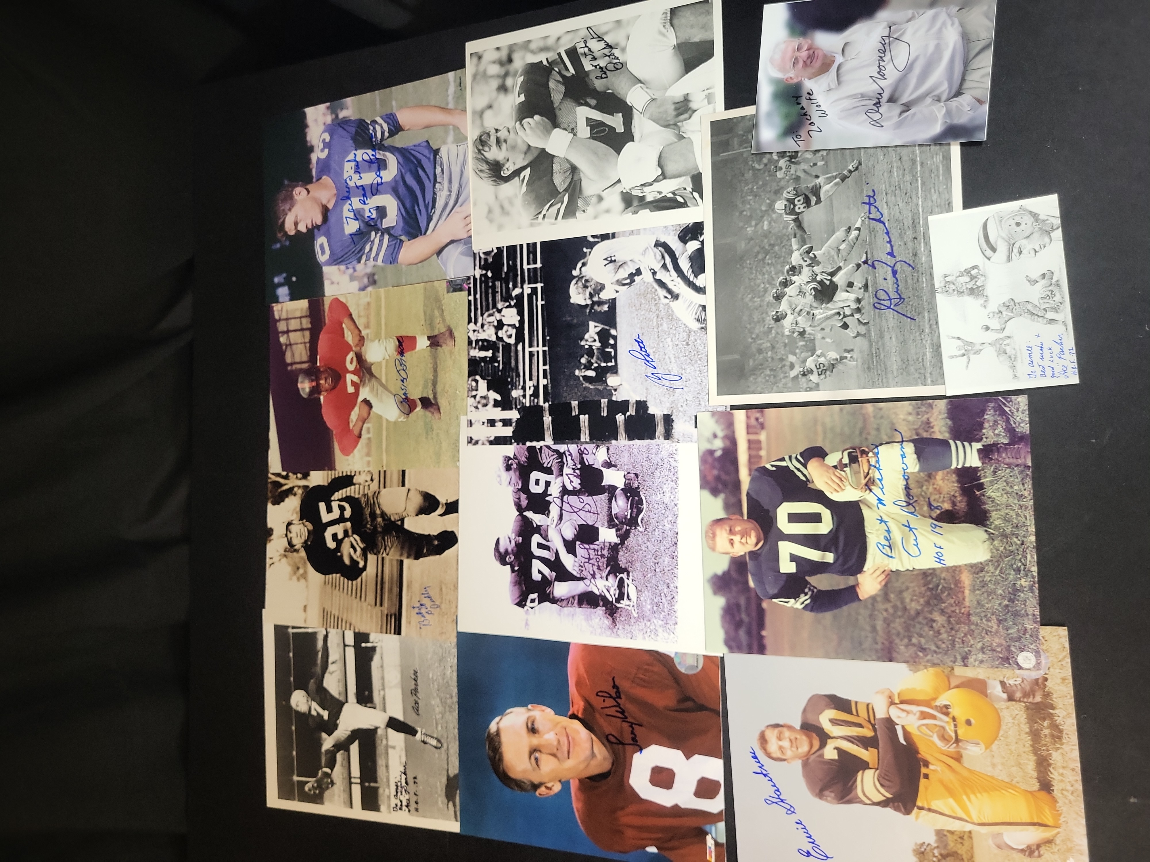 I03027 | Collection of Thirteen Autographed NFL Hall of Fame Photographs and Ephemera