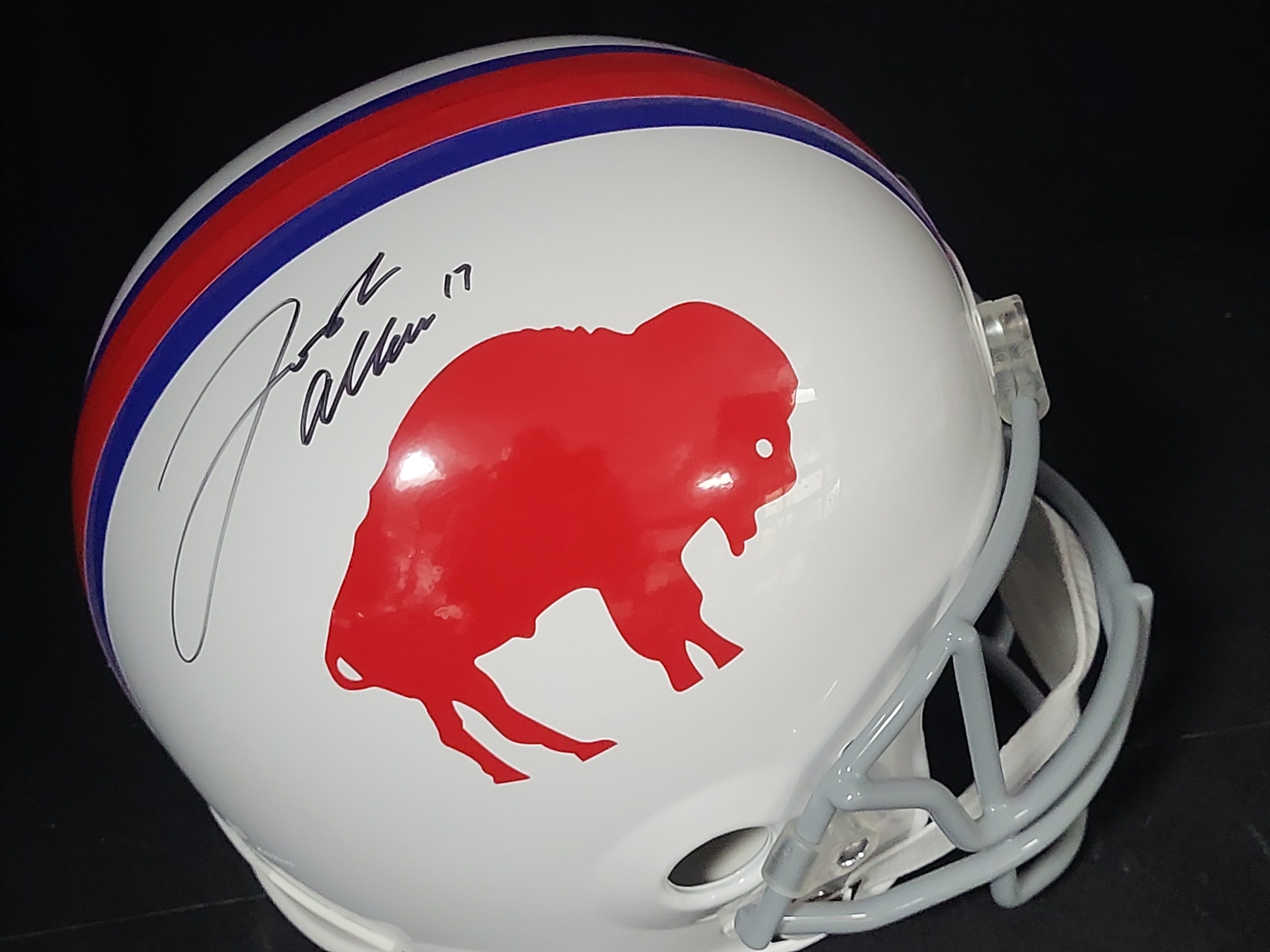 I03554 | Josh Allen Autographed Buffalo Bills Full-Size Replica 1965-1973 Throwback Football Helmet