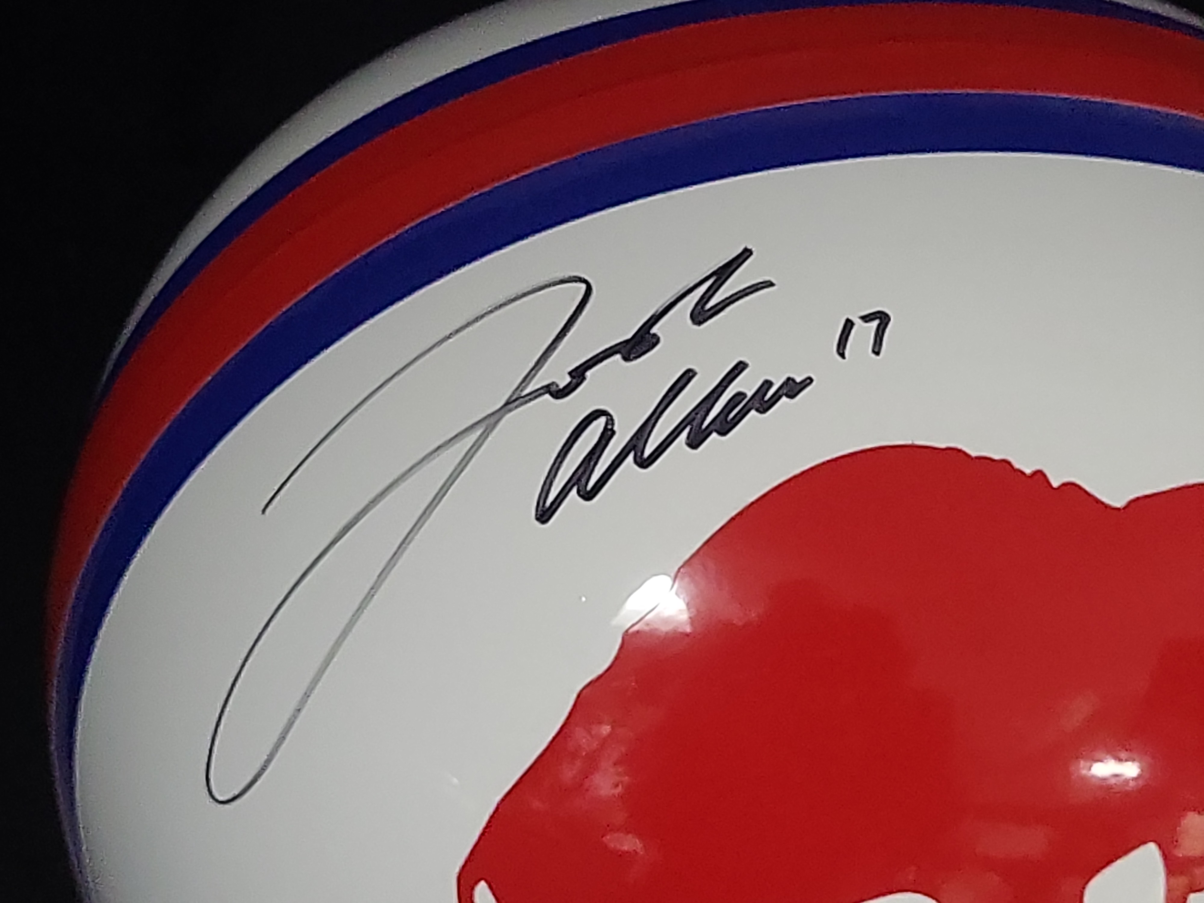 I03554 | Josh Allen Autographed Buffalo Bills Full-Size Replica 1965-1973 Throwback Football Helmet