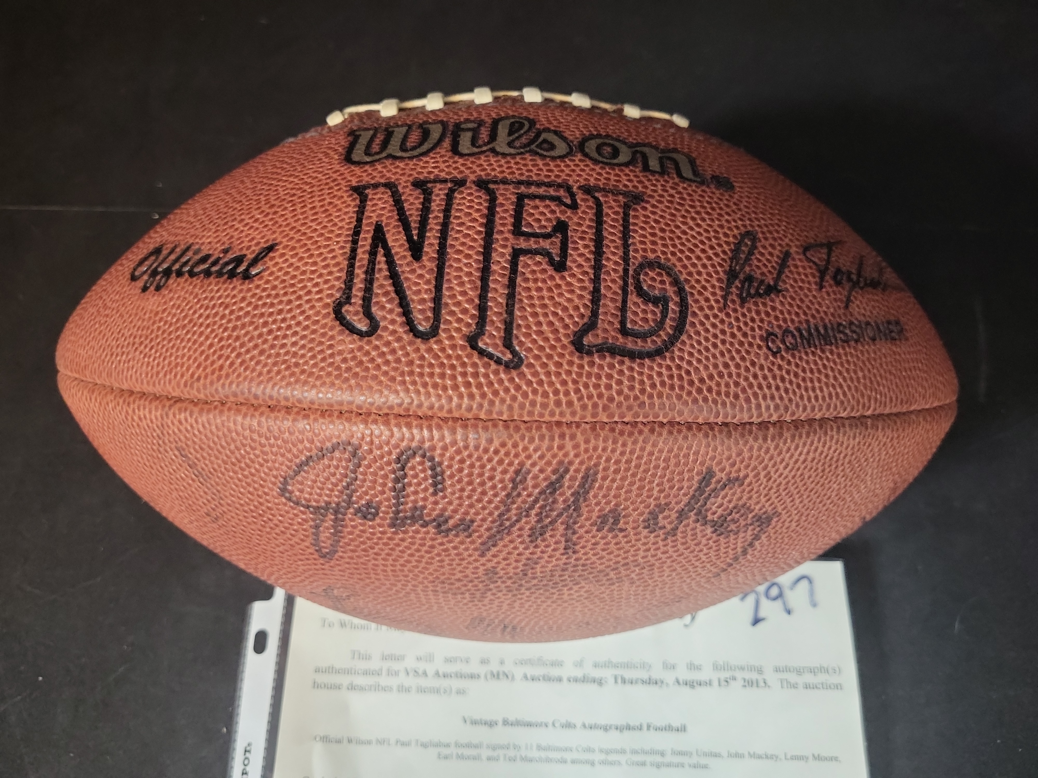I03101 | Baltimore Colts Legends Multi-Signed Official Wilson NFL Football with JSA LOA