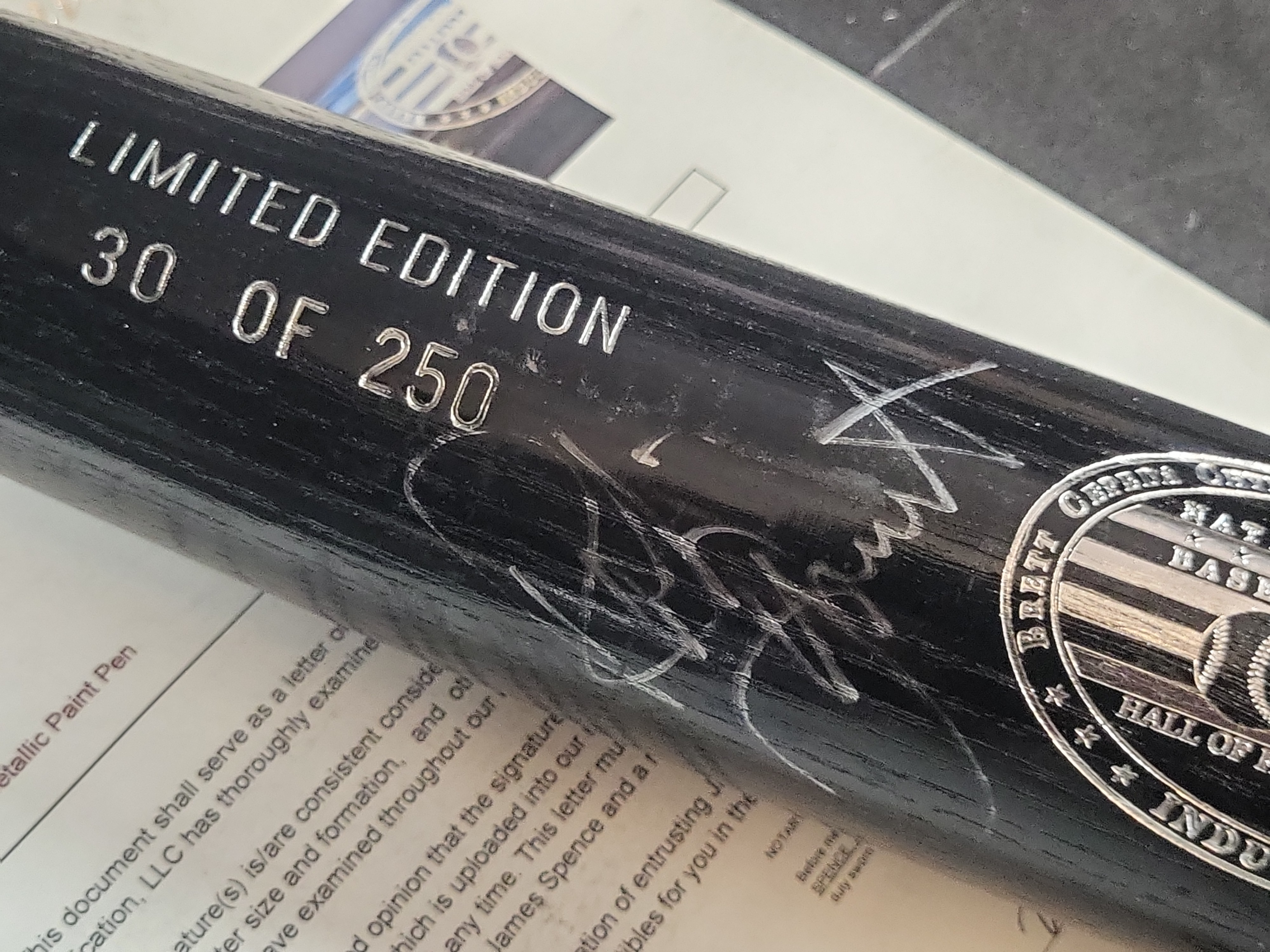 I03114 | Robin Yount Autographed Limited Edition 1999 National Baseball Hall of Fame Induction Louisville Slugger Bat with JSA LOA