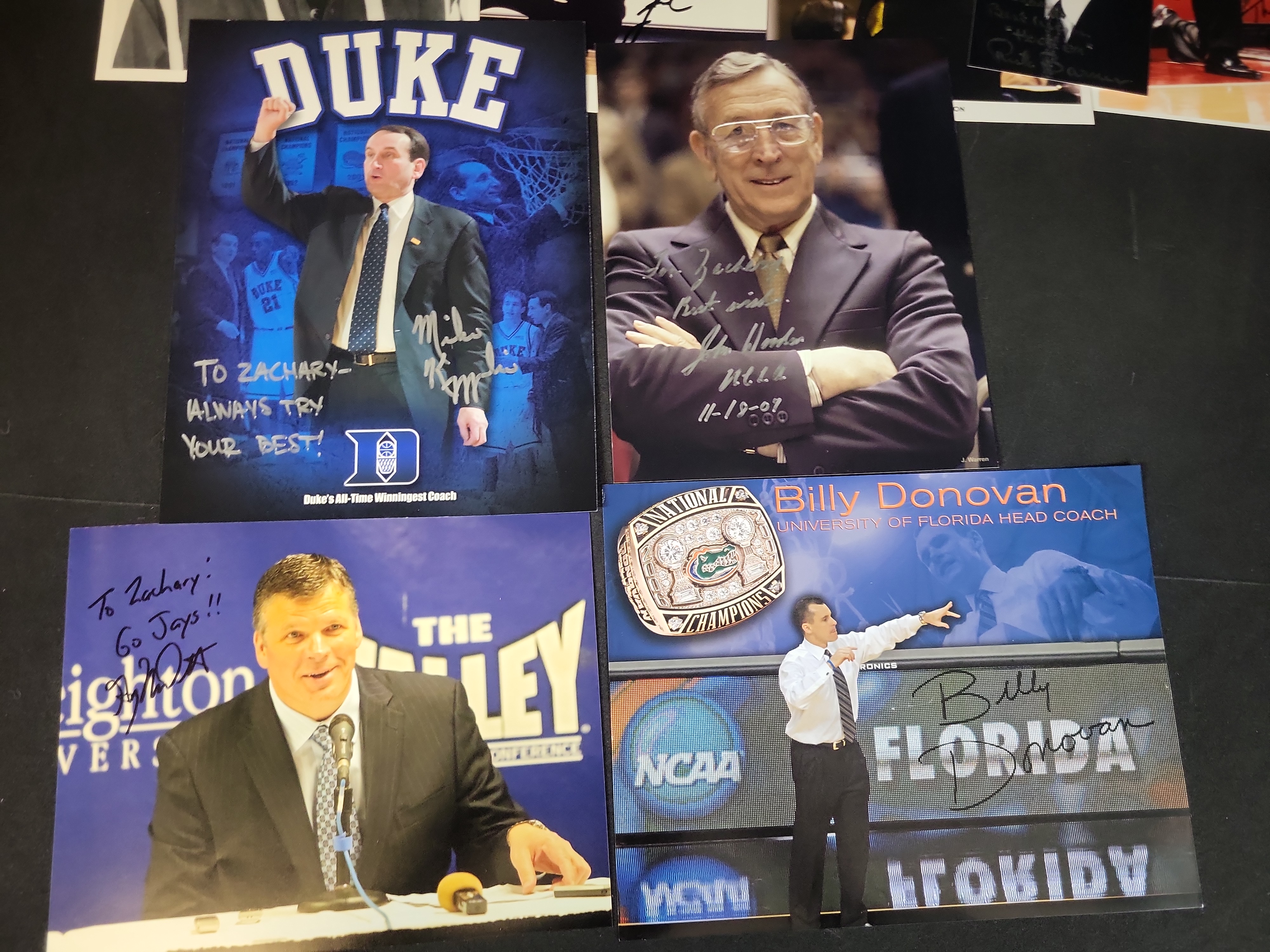 I03034 | A Collection of Autographed NCAA College Basketball Coaching Photographs and Ephemera