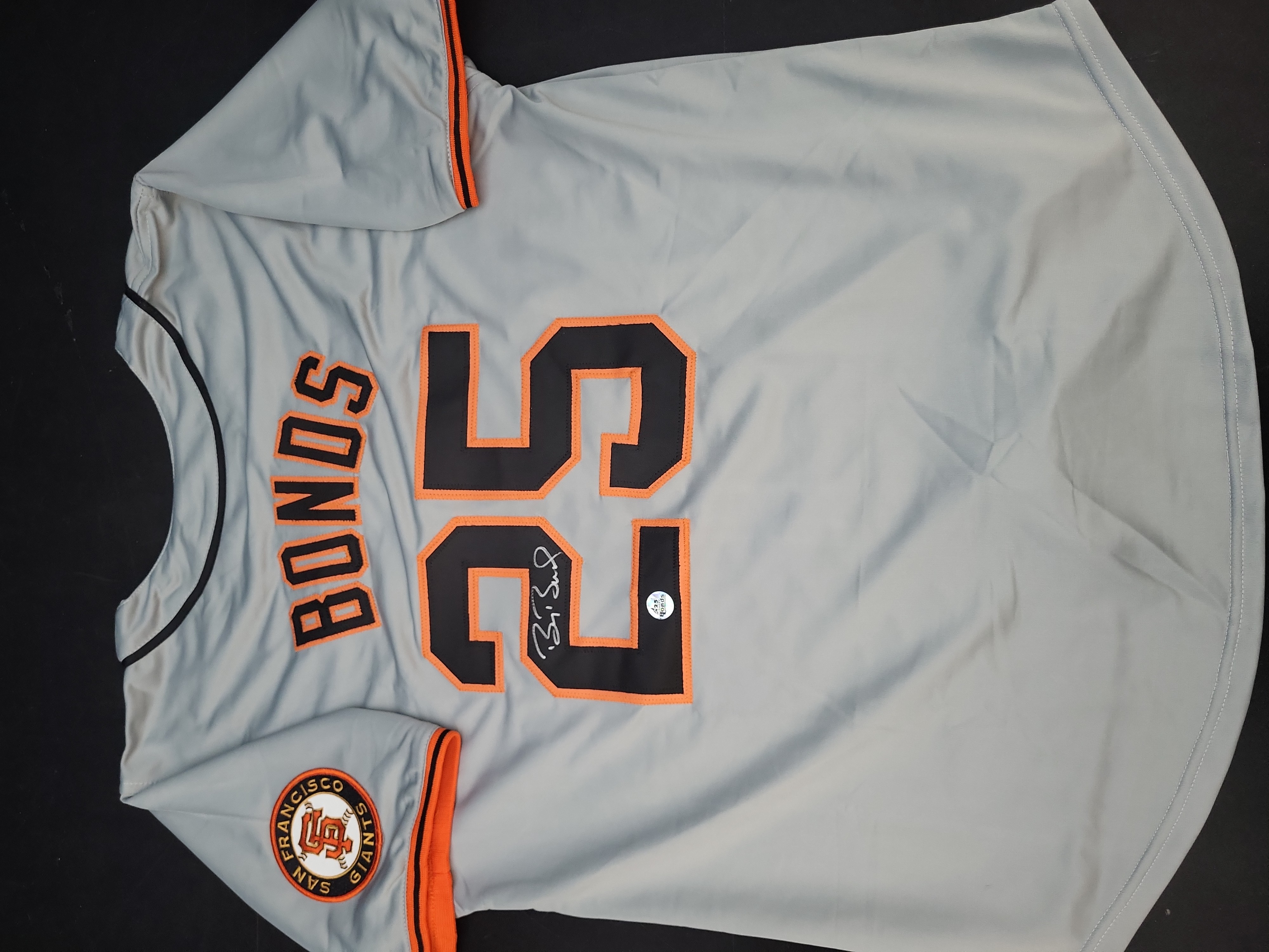 I03860 | Signed San Francisco Giants Barry Bonds Number 25 Road Style Baseball Jersey