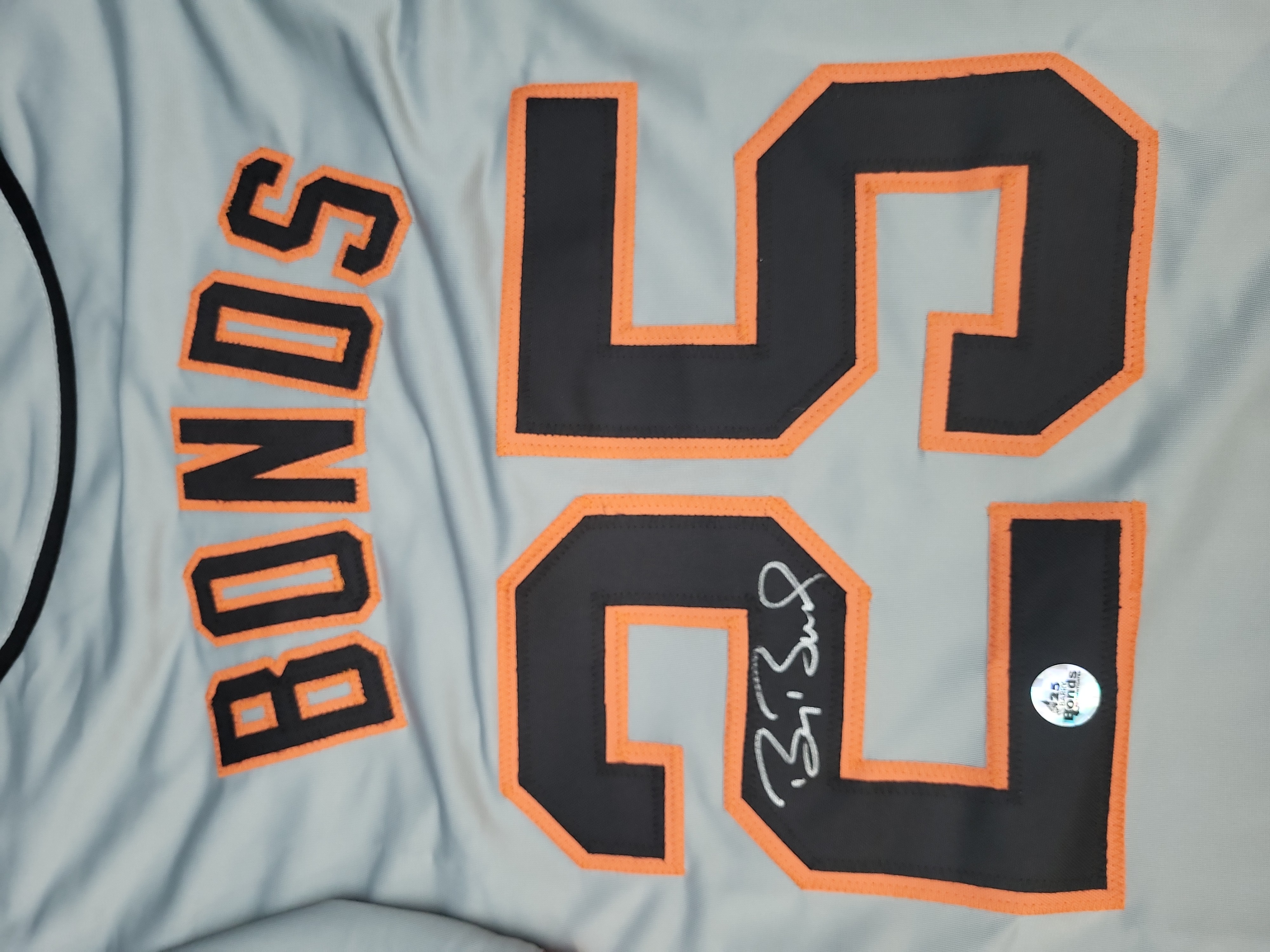 I03860 | Signed San Francisco Giants Barry Bonds Number 25 Road Style Baseball Jersey