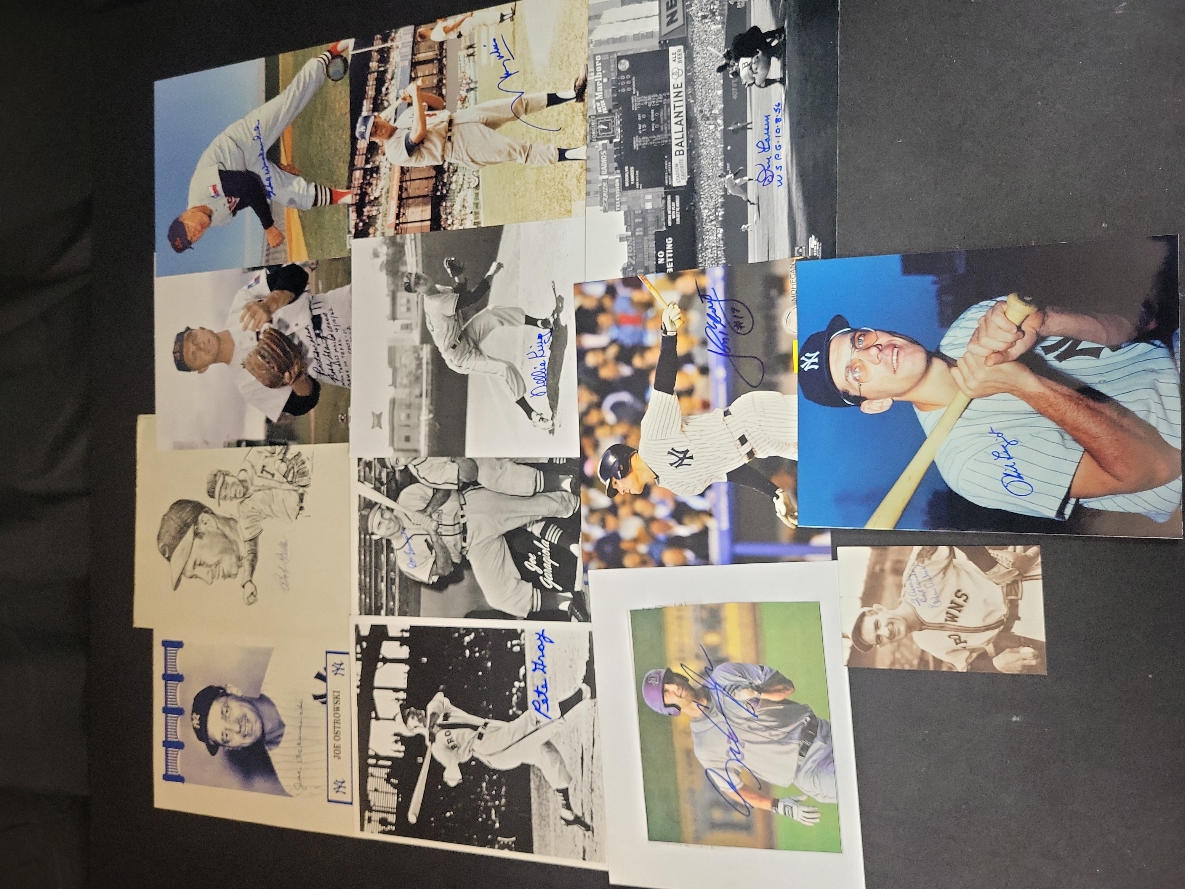 I03023 | A Collection of 13 Signed Baseball Photographs and Prints Including Don Larsen and Phil Rizzuto
