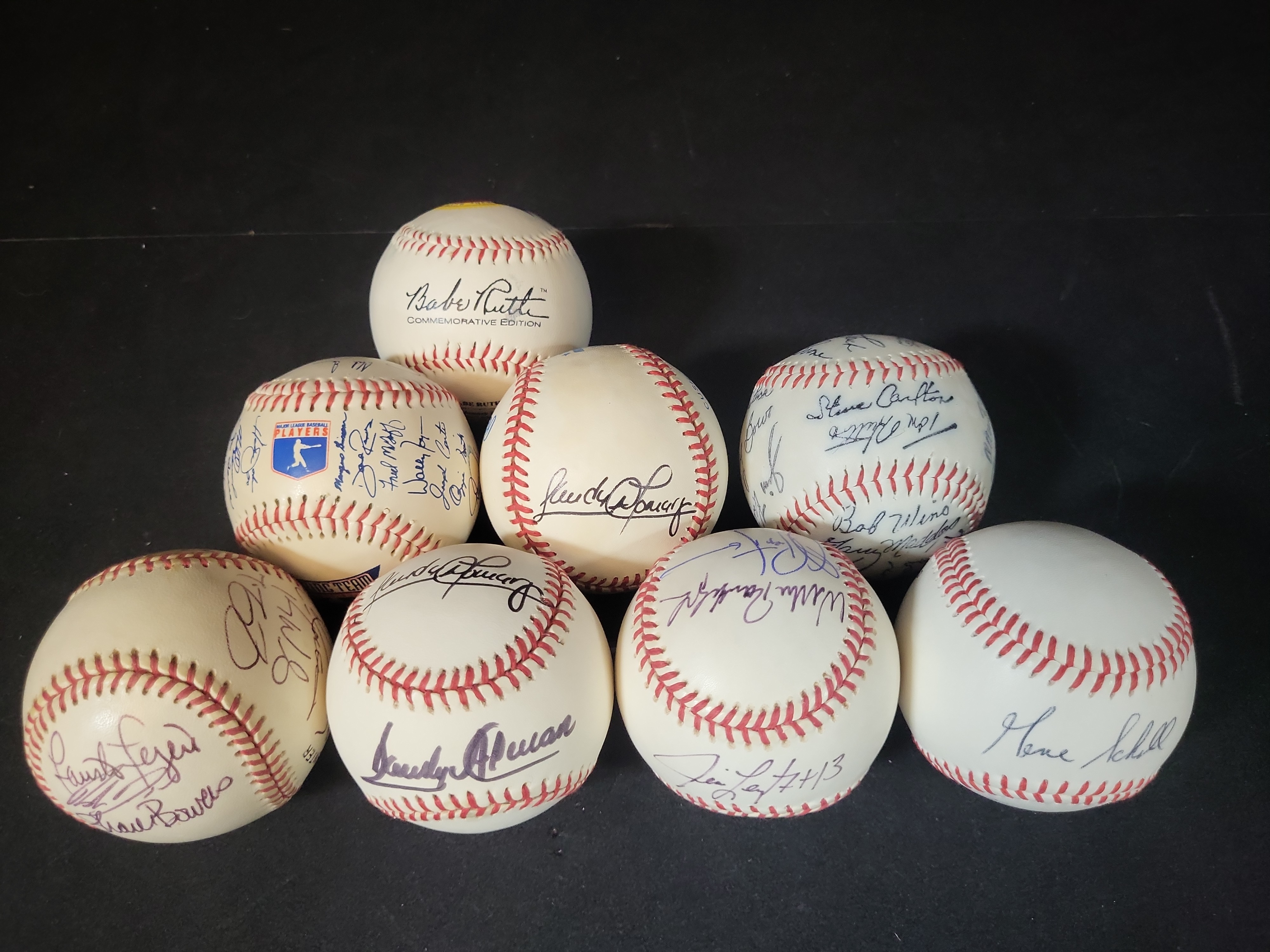 I03076 | A Collection of Eight Autographed and Commemorative Baseballs Including Philadelphia Phillies Team Signed and Hall of Fame Players