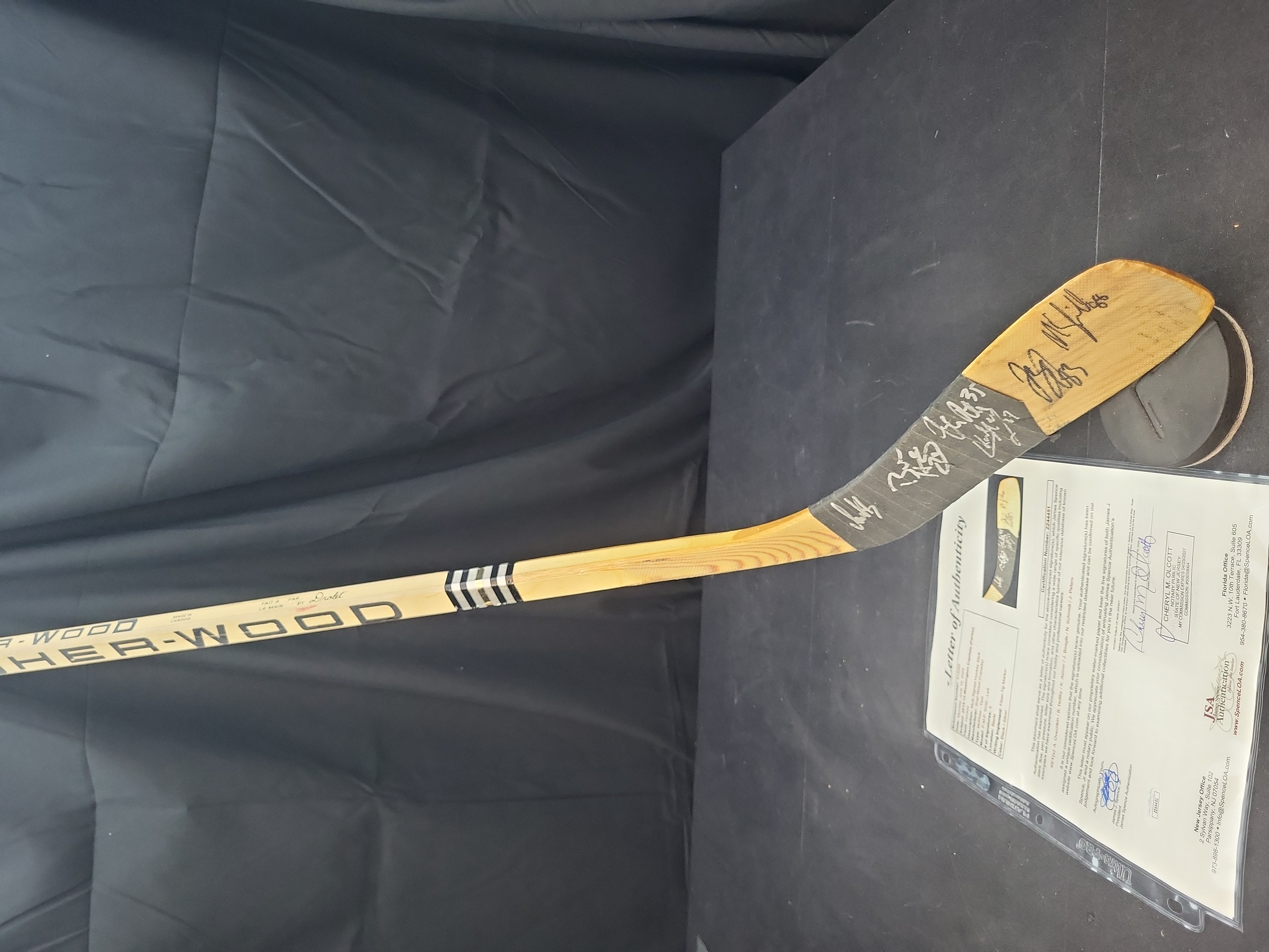 I03170 | 2014-15 Washington Capitals Multi-Signed Sher-Wood Hockey Stick with Ovechkin JSA LOA