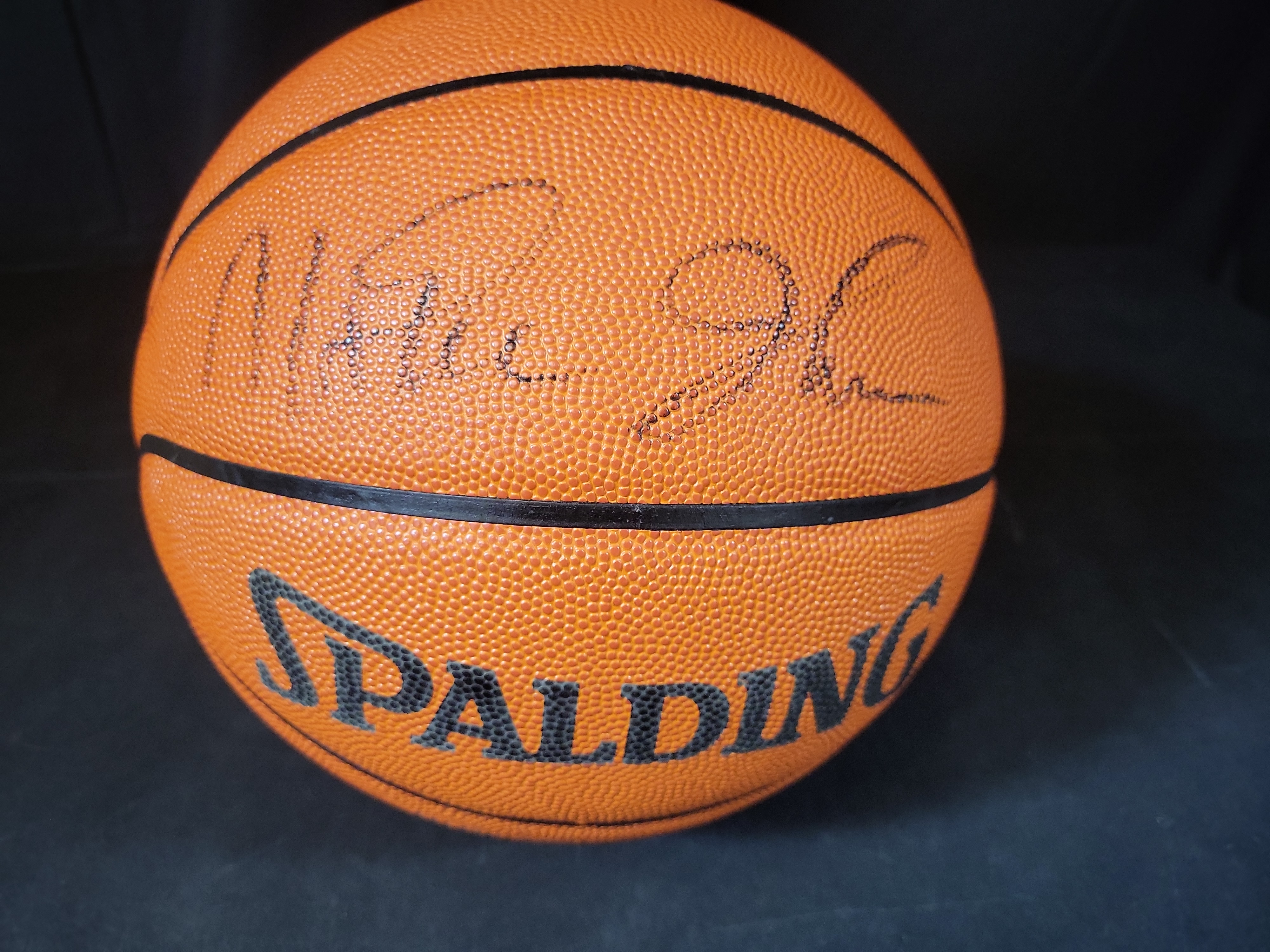 I03092 | Magic Johnson Signed Spalding Official NBA Game Basketball with UDA Hologram