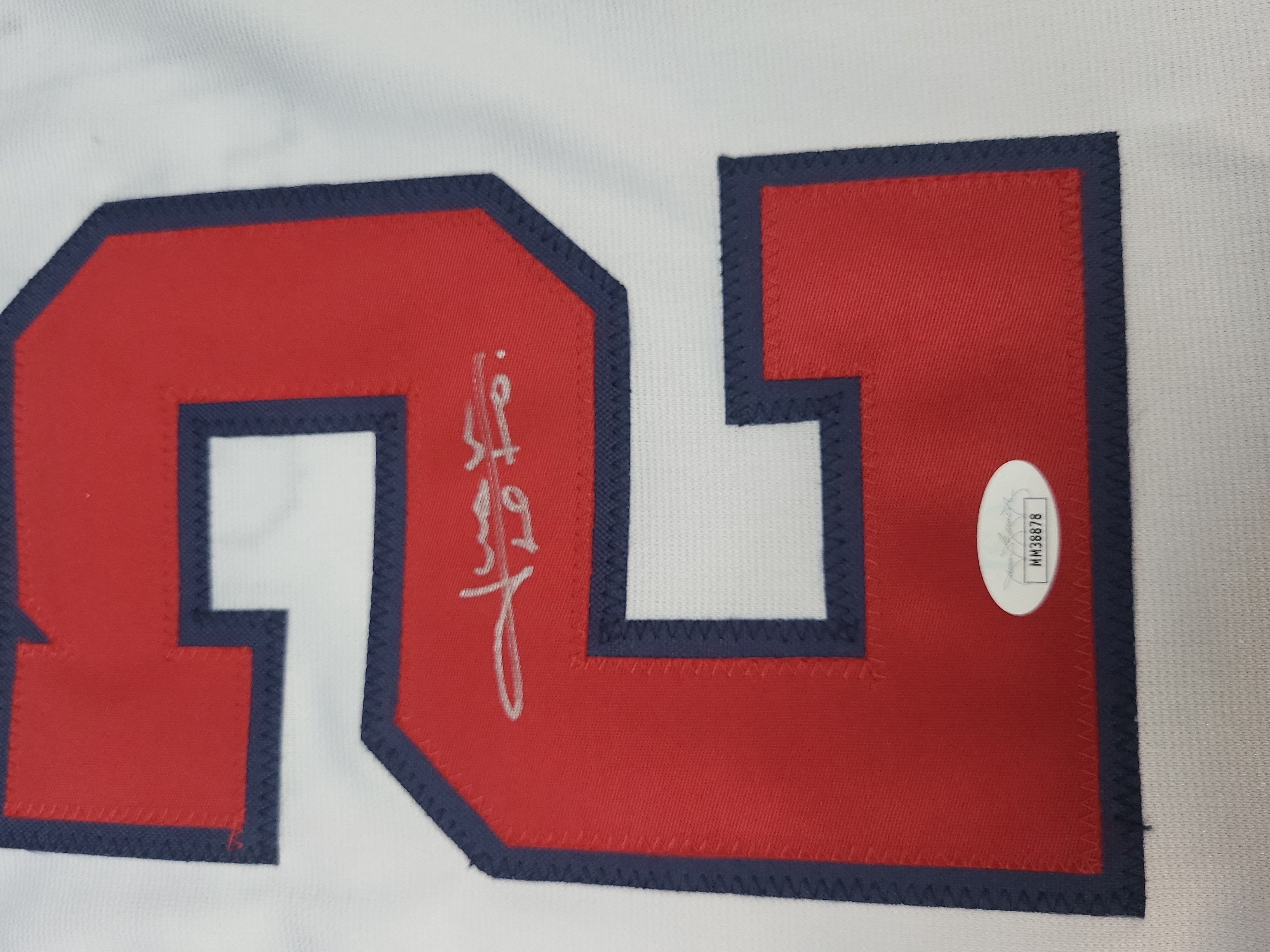 I03579 | Juan Soto Autographed Washington Nationals White Home Style Baseball Jersey with JSA Authentication