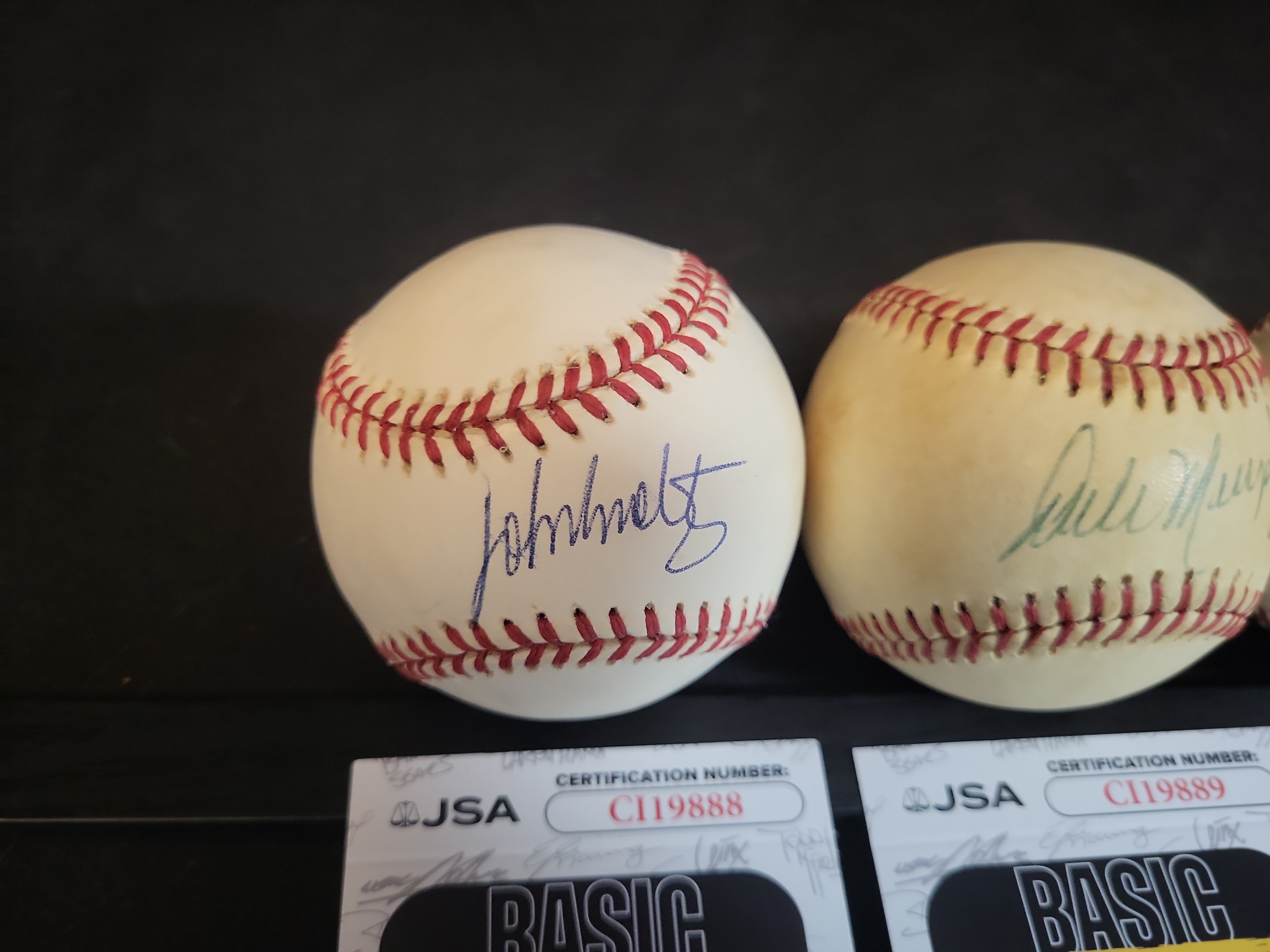 I03100 | A Collection of Four Autographed Atlanta Braves Baseballs with JSA Authentication