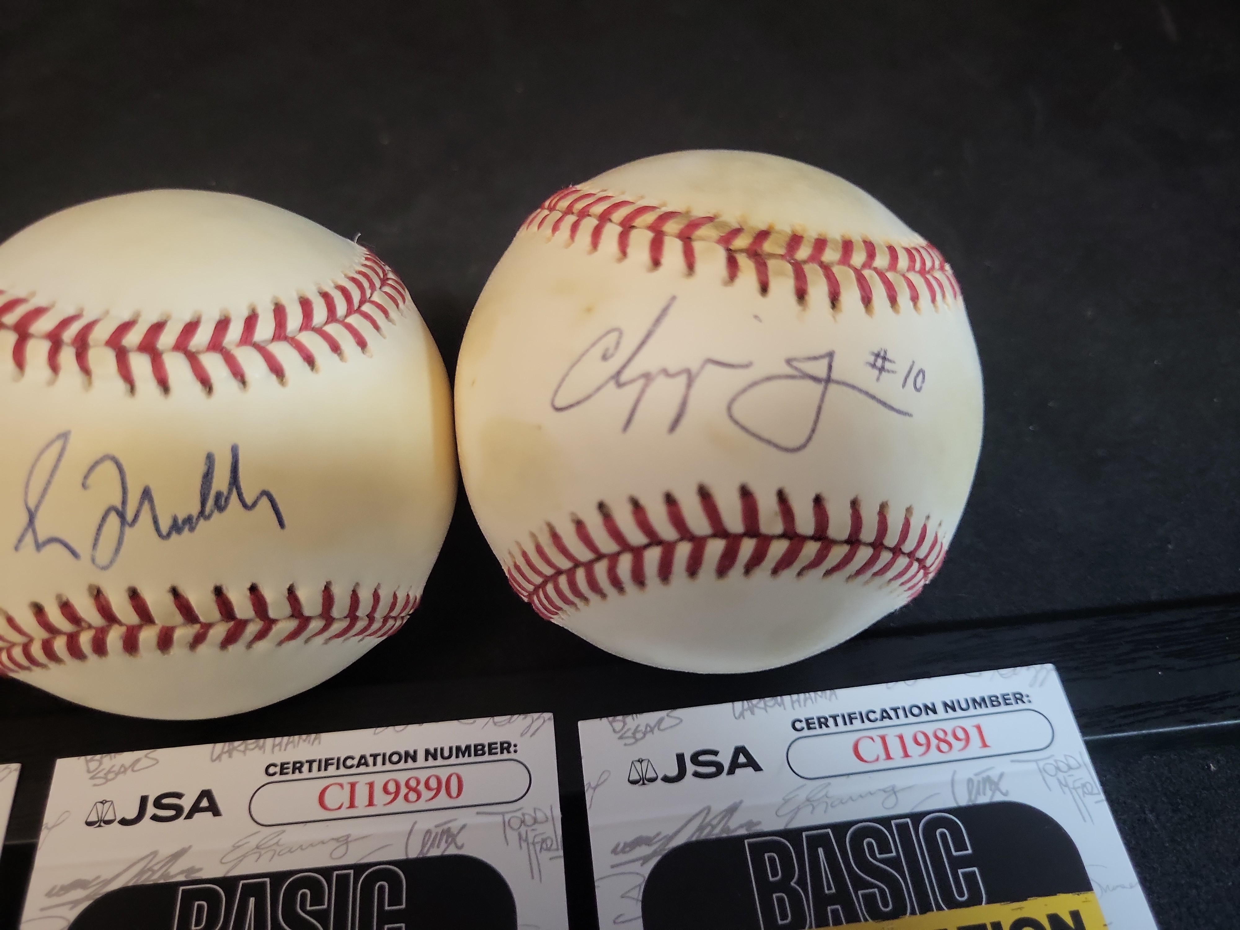 I03100 | A Collection of Four Autographed Atlanta Braves Baseballs with JSA Authentication
