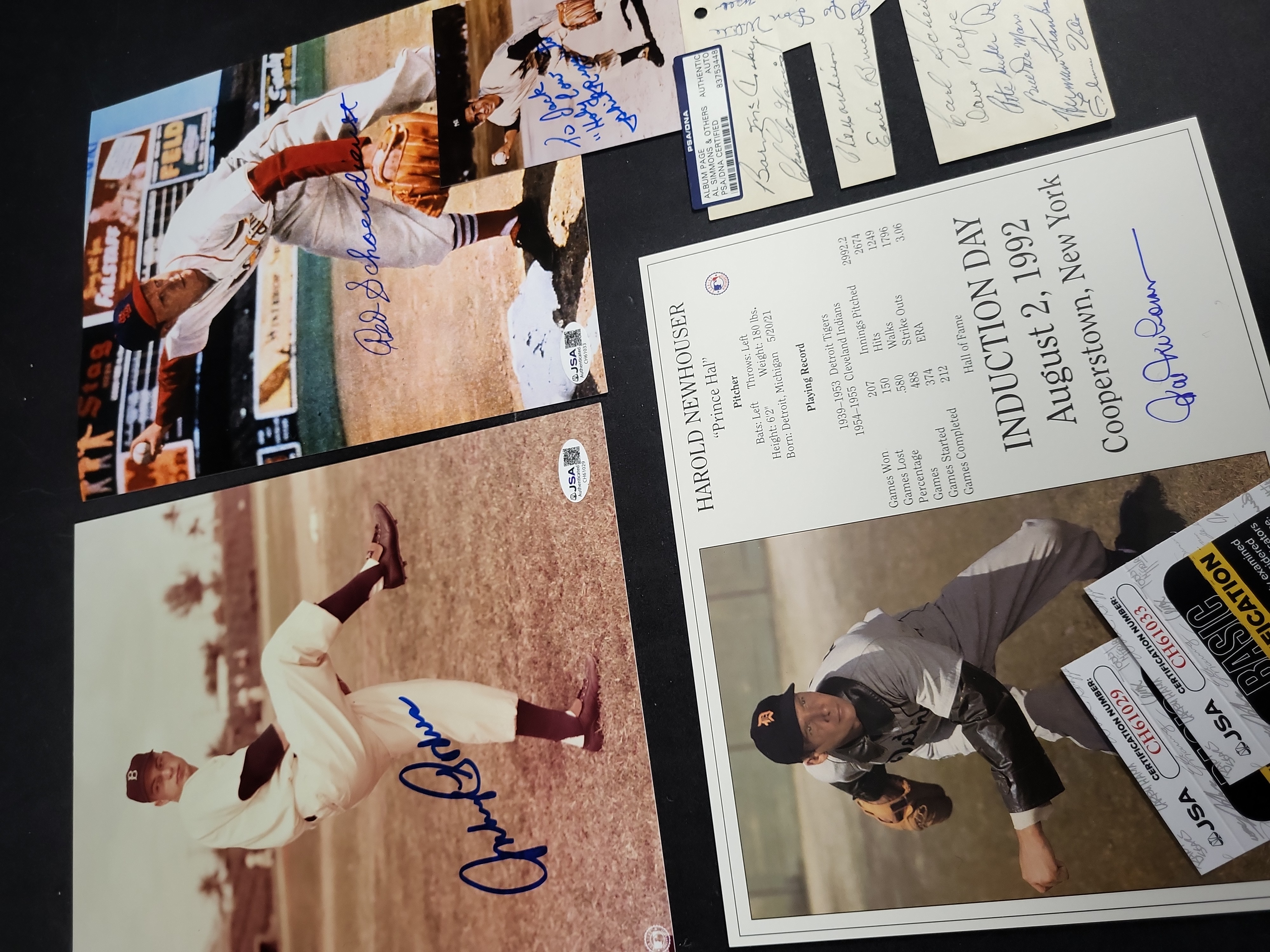 I03408 | A Collection of Five Autographed Major League Baseball Memorabilia Items Including Hall of Famers