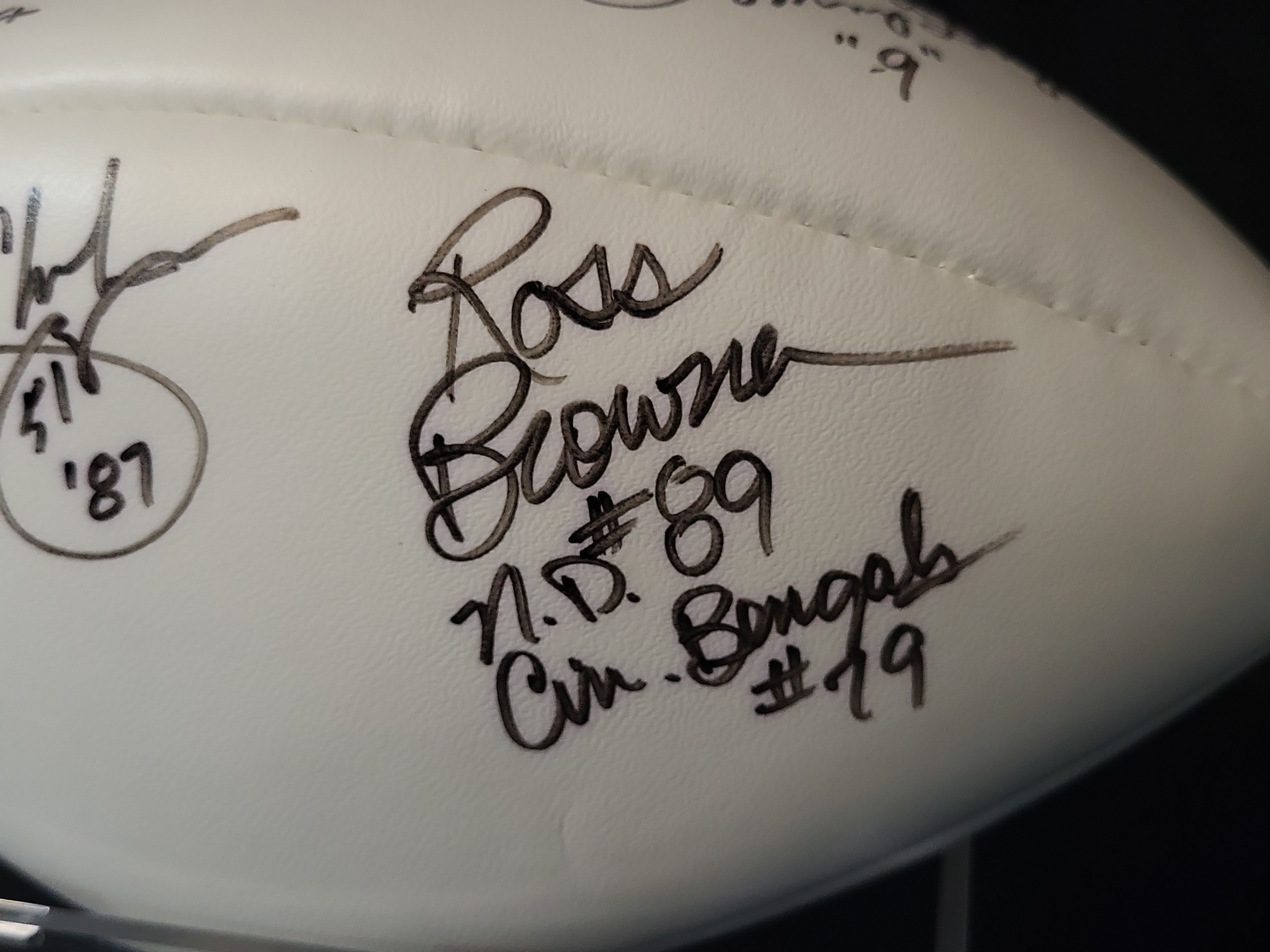 I03066 | Wilson Official NFL Football Autographed by Six Notre Dame Football Alumni