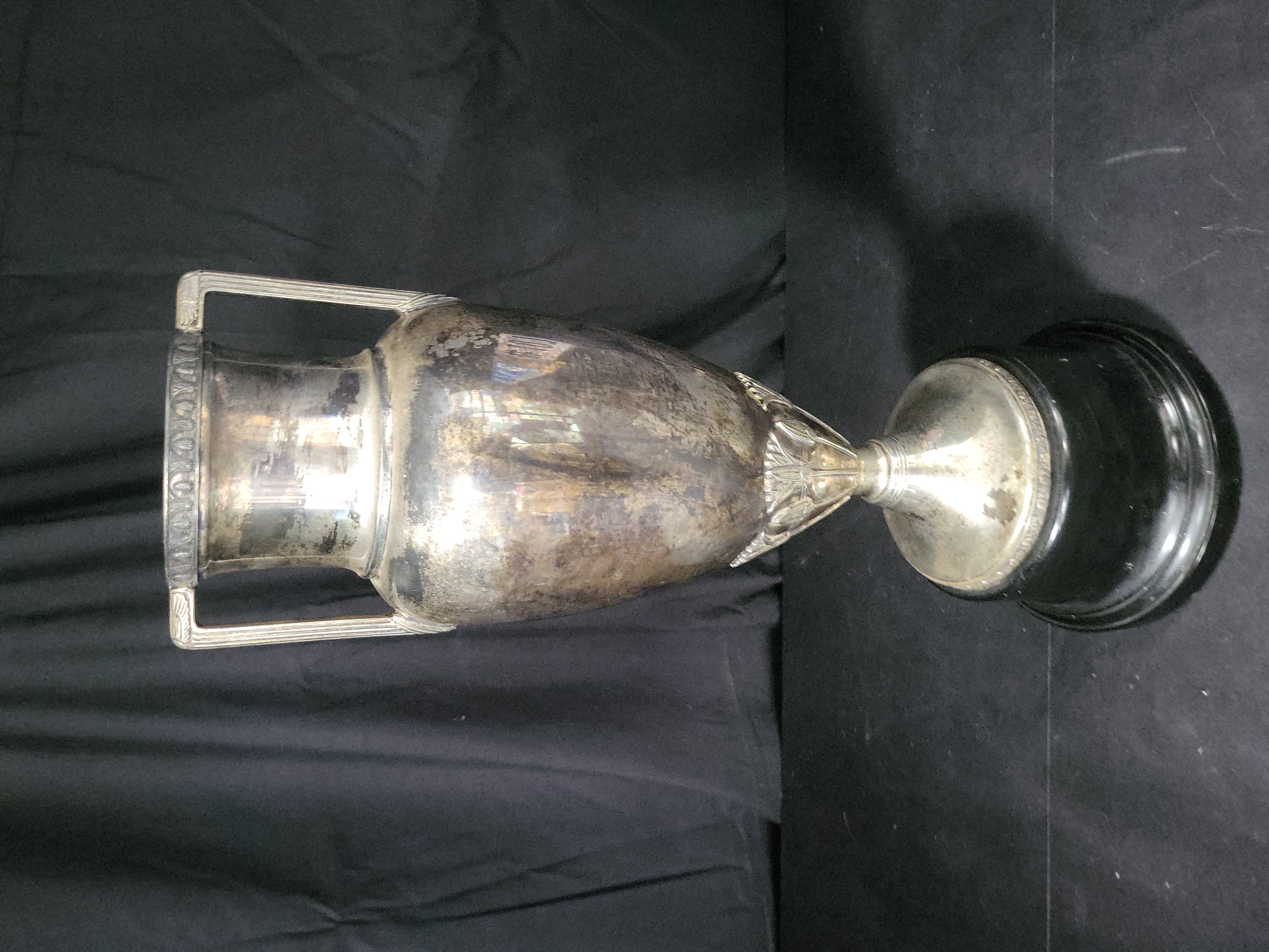 I03171 | Catholic University Silver-Plated Art Deco Indoor Track Trophy