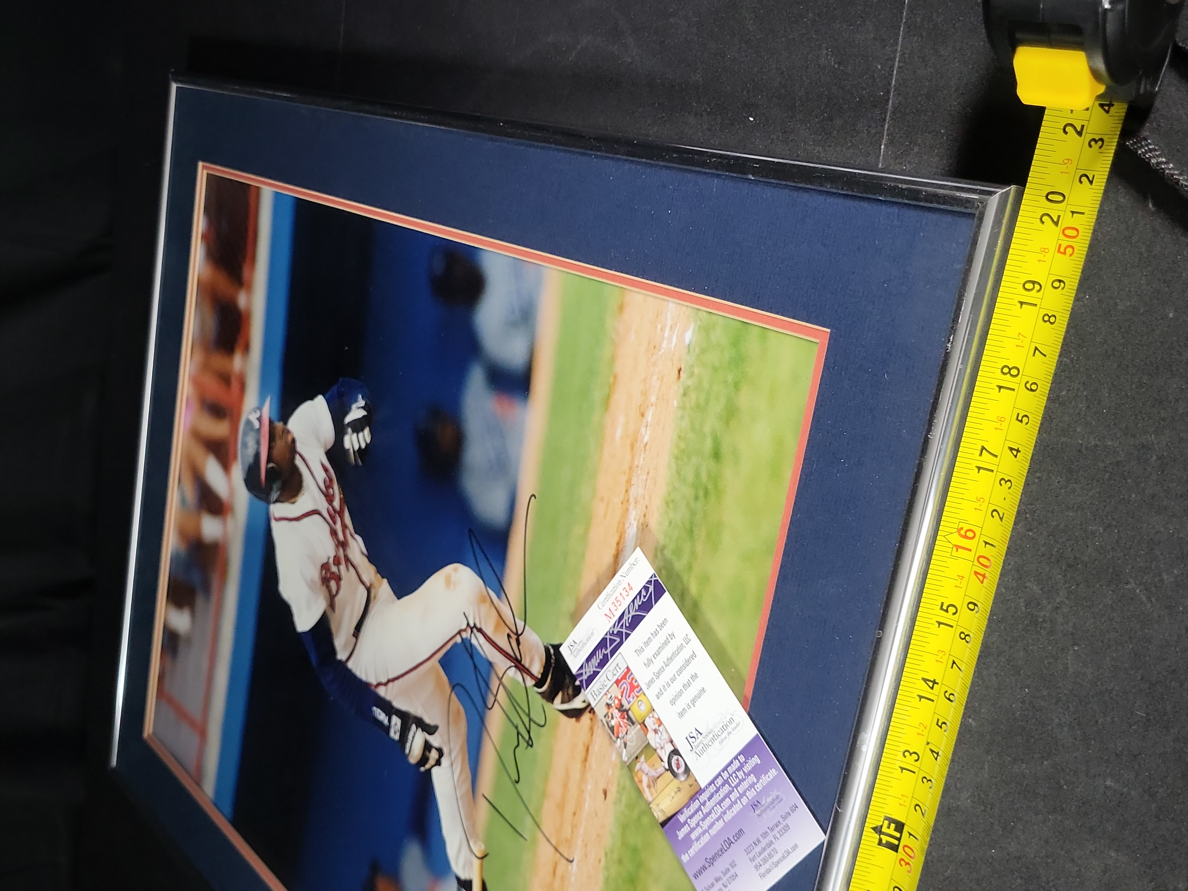 I03577 | Deion Sanders Atlanta Braves Signed and Framed Photograph with JSA Authentication