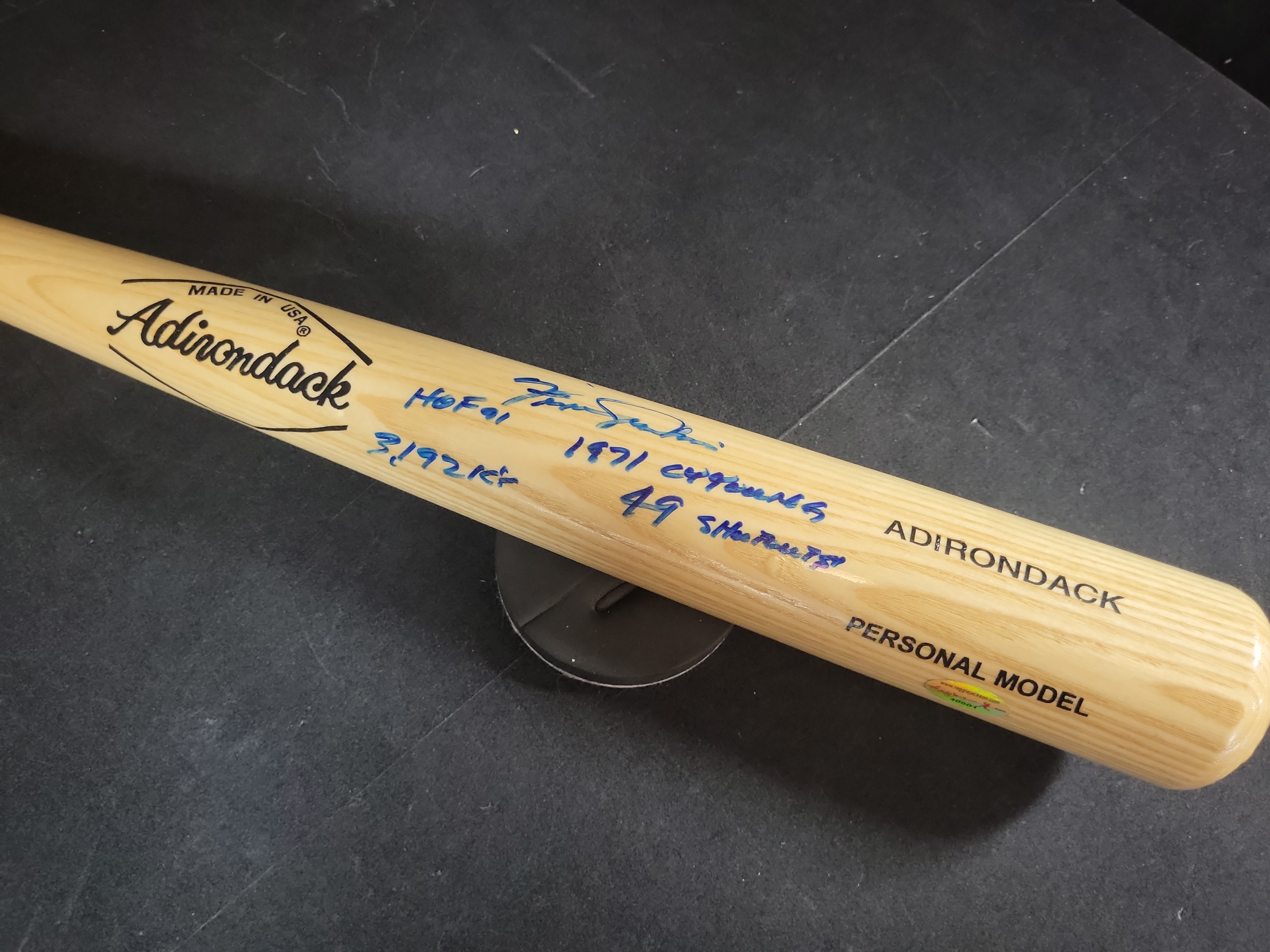 I03110 | Fergie Jenkins Signed Adirondack Personal Model Baseball Bat with Career Inscriptions and PSA/DNA Authentication