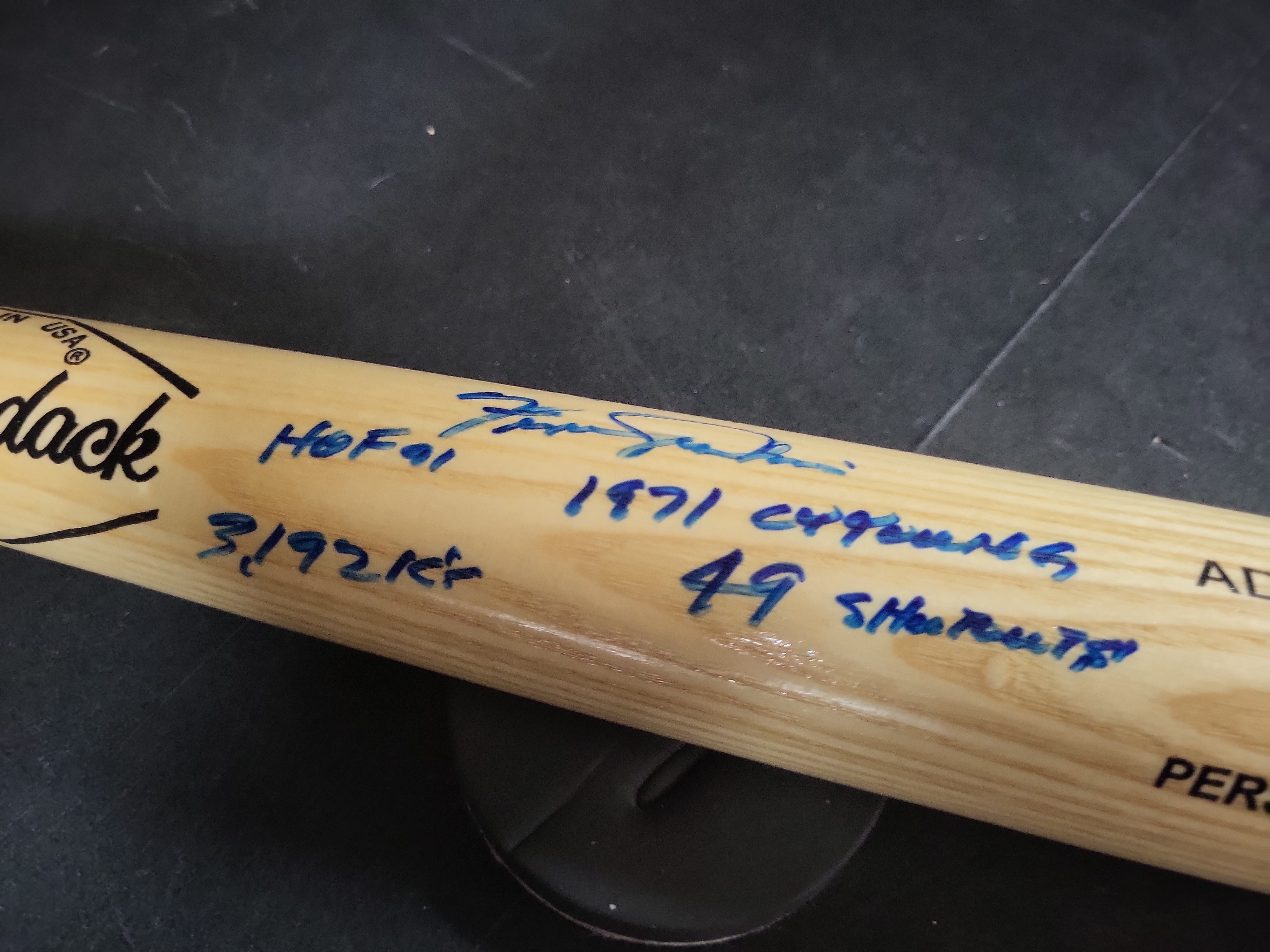 I03110 | Fergie Jenkins Signed Adirondack Personal Model Baseball Bat with Career Inscriptions and PSA/DNA Authentication