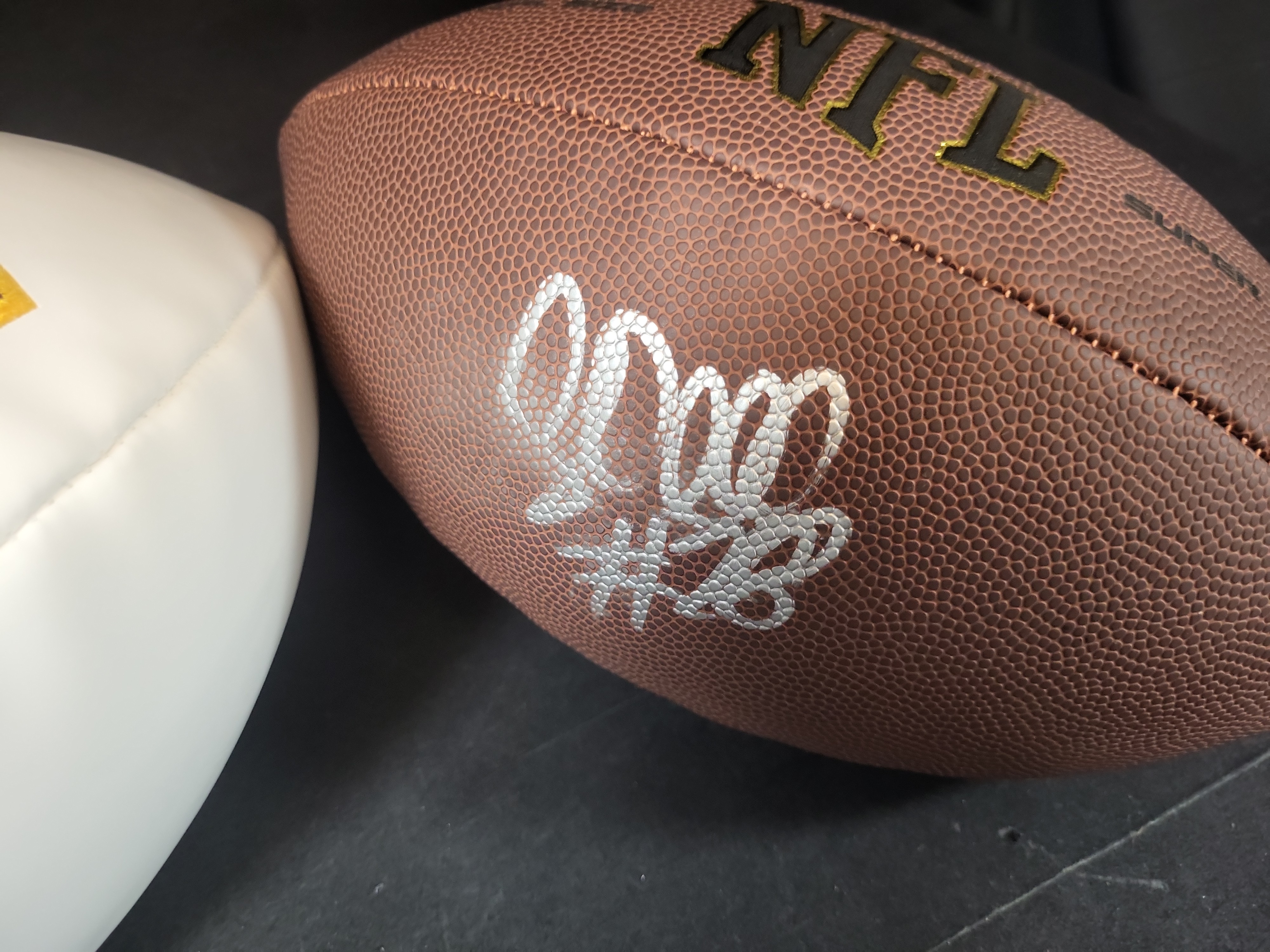 I03093 | Two Autographed NFL Footballs Featuring Jamin Davis and Mike Evans