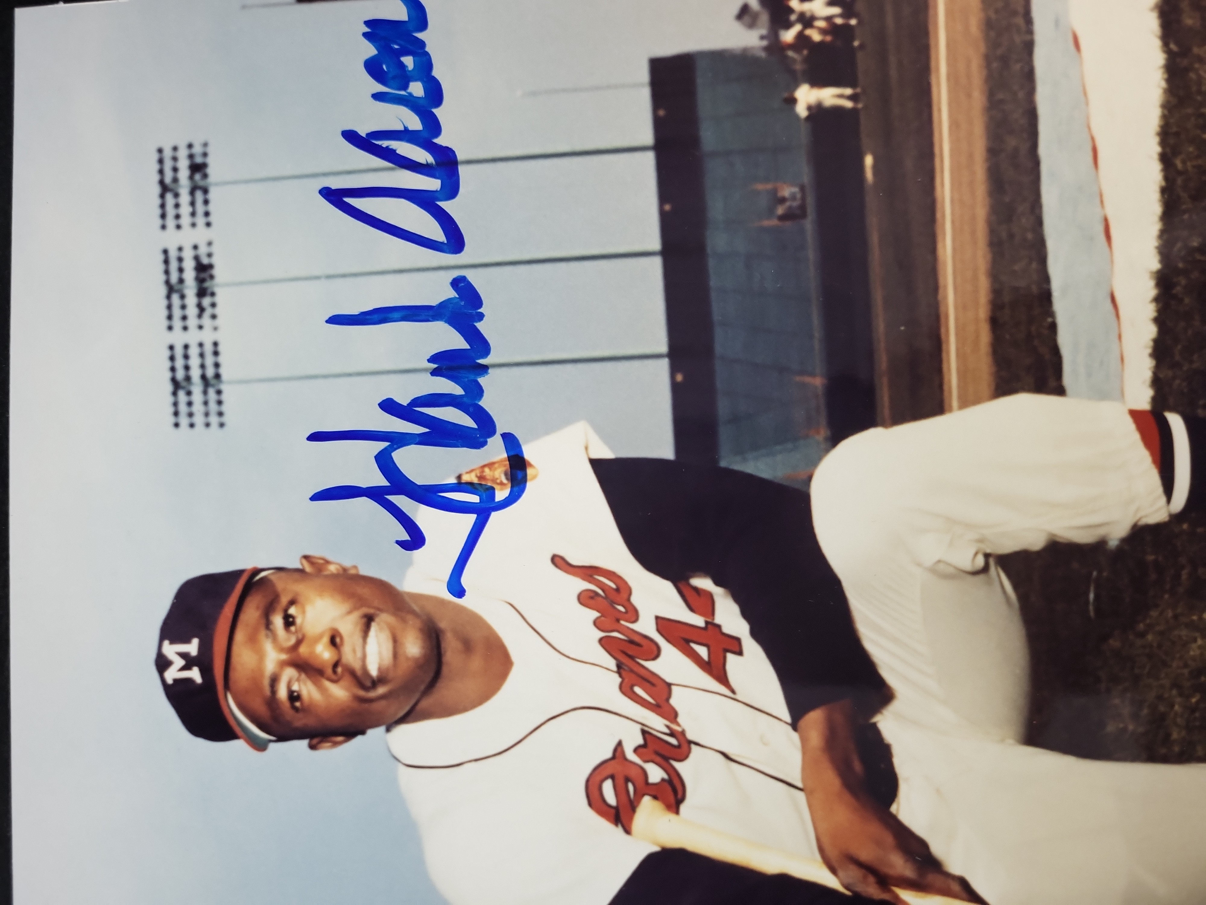 I03418 | Hank Aaron Hand-Signed Milwaukee Braves 8x10 Photograph with JSA Authentication