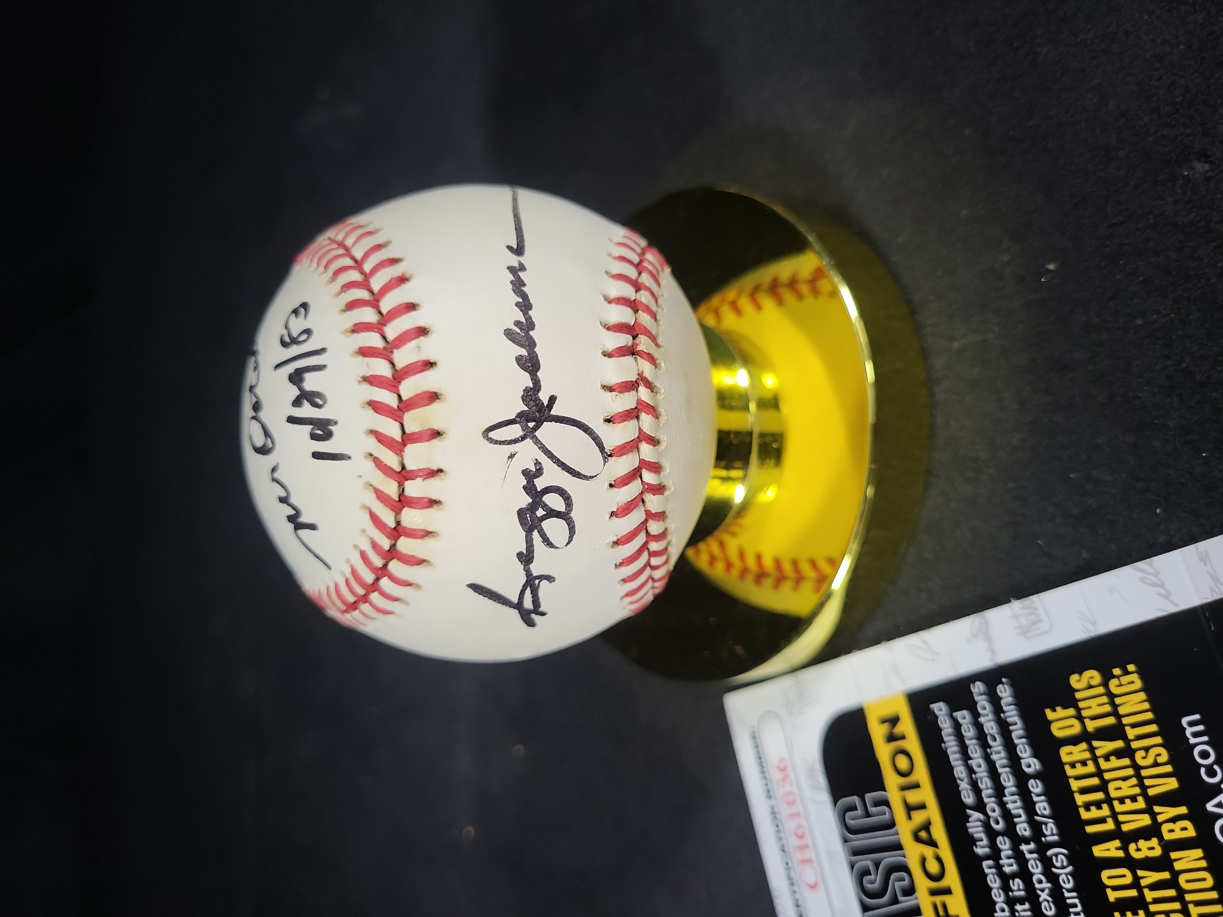 I01385 | Reggie Jackson Autographed and Inscribed Official American League Baseball JSA Authenticated