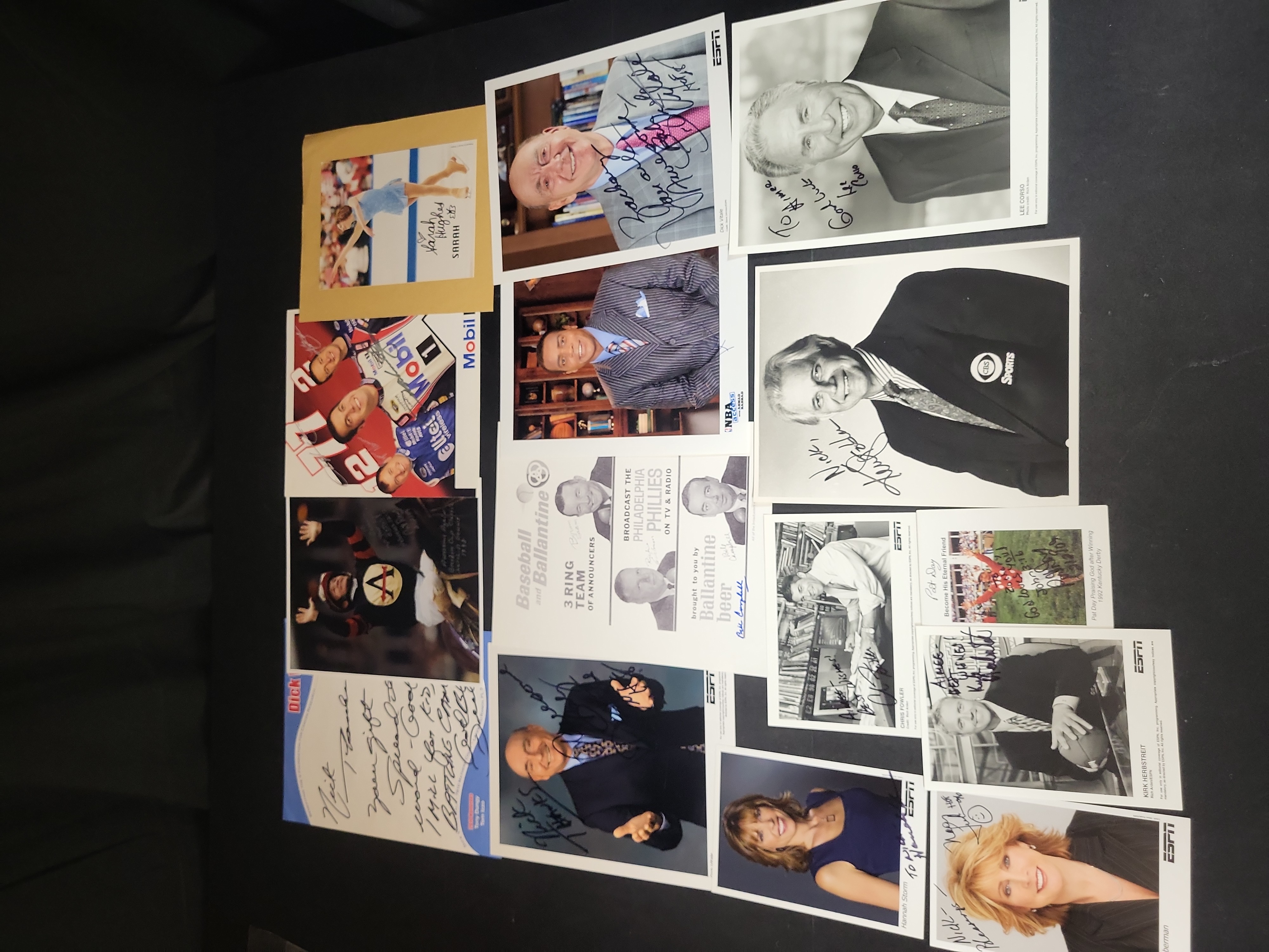 I03020 | A Collection of Approx. 14 Autographed Sports Broadcaster and Athlete Photographs and Ephemera