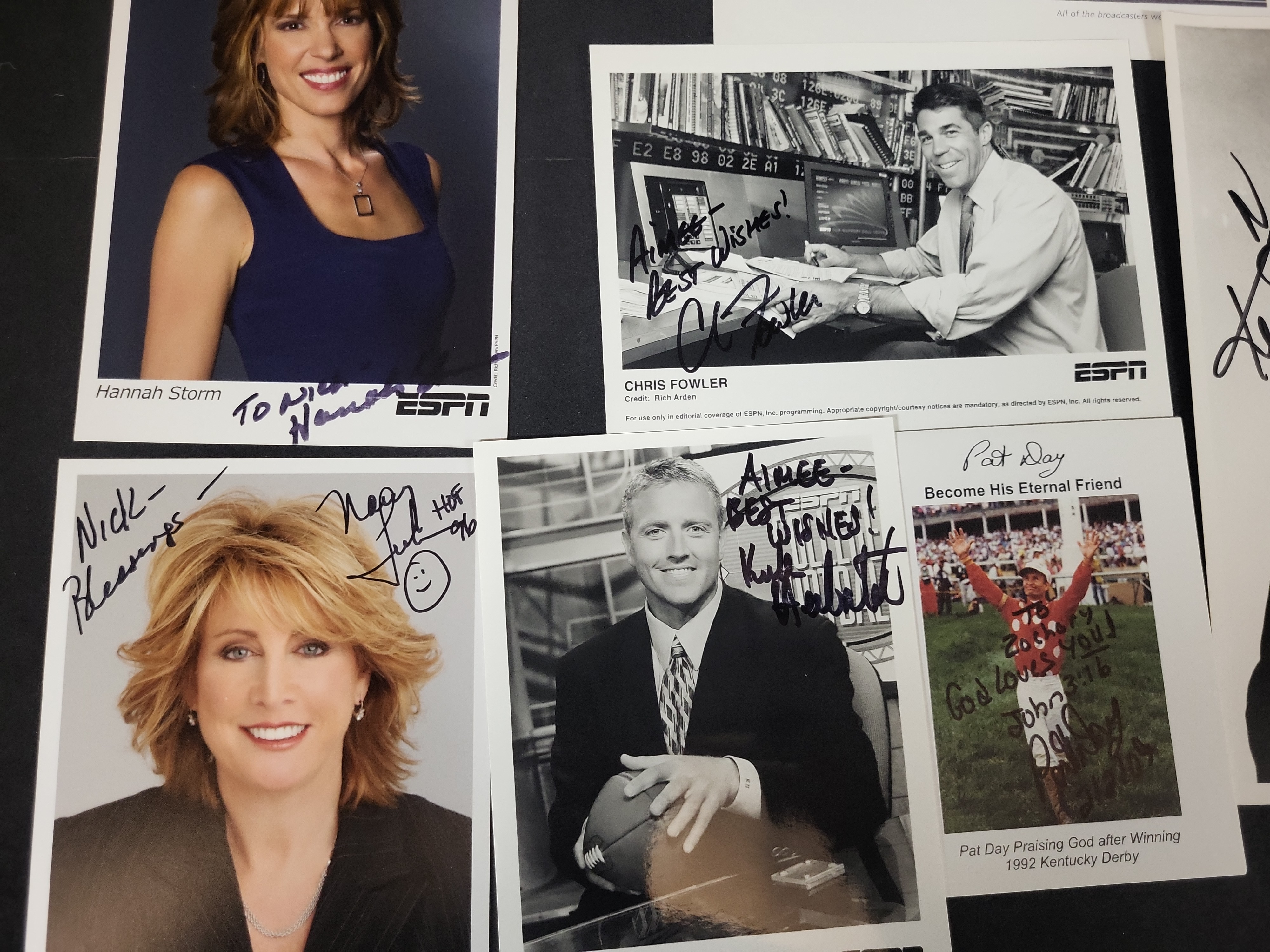 I03020 | A Collection of Approx. 14 Autographed Sports Broadcaster and Athlete Photographs and Ephemera