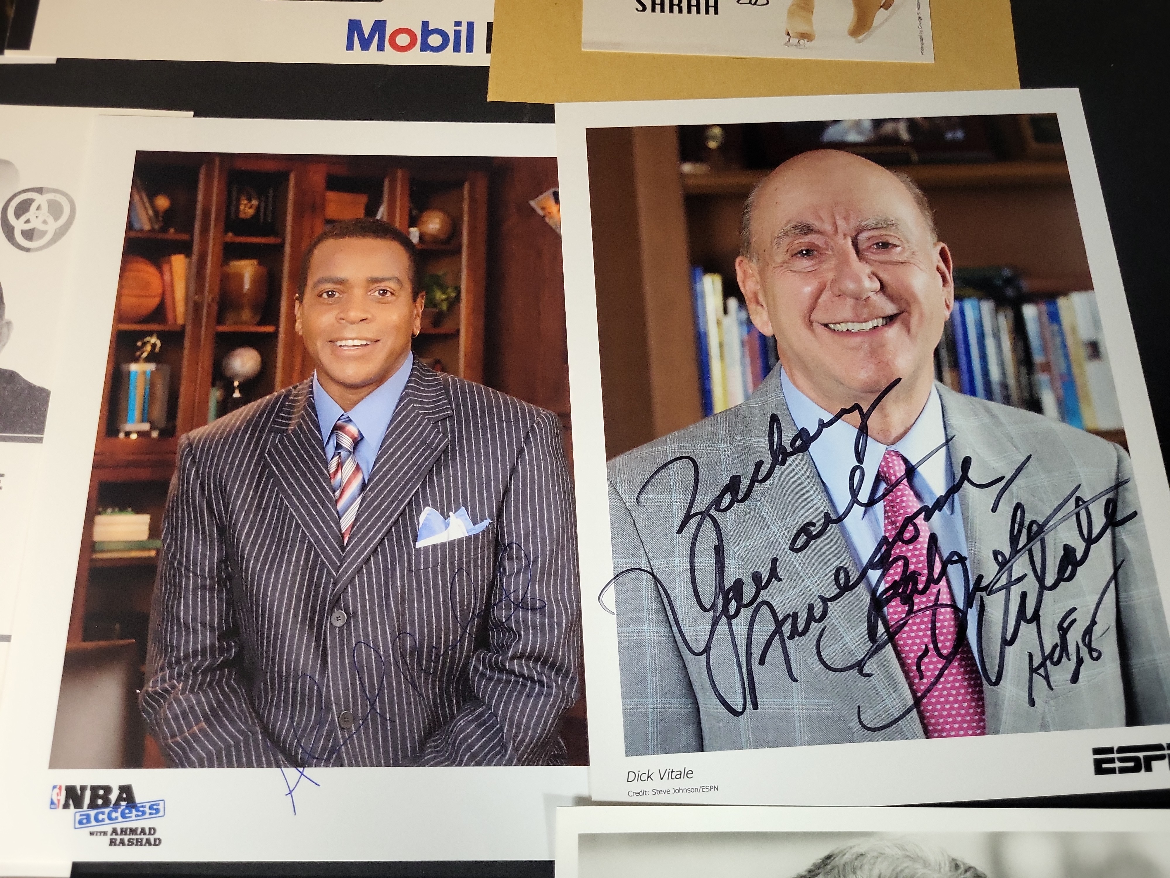 I03020 | A Collection of Approx. 14 Autographed Sports Broadcaster and Athlete Photographs and Ephemera