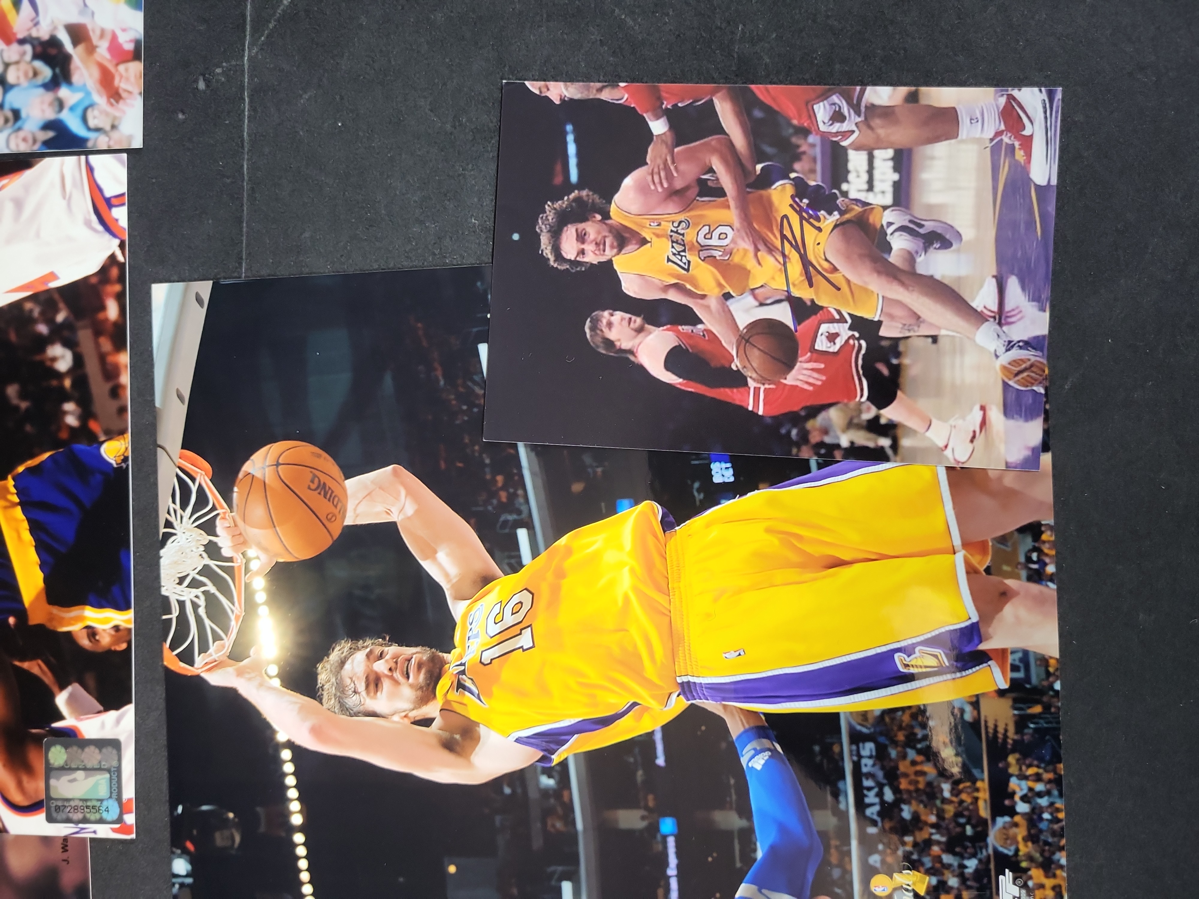 I03033 | Collection of Eight Signed and Unsigned NBA Basketball Photographs Including Joe Dumars and Chris Mullin