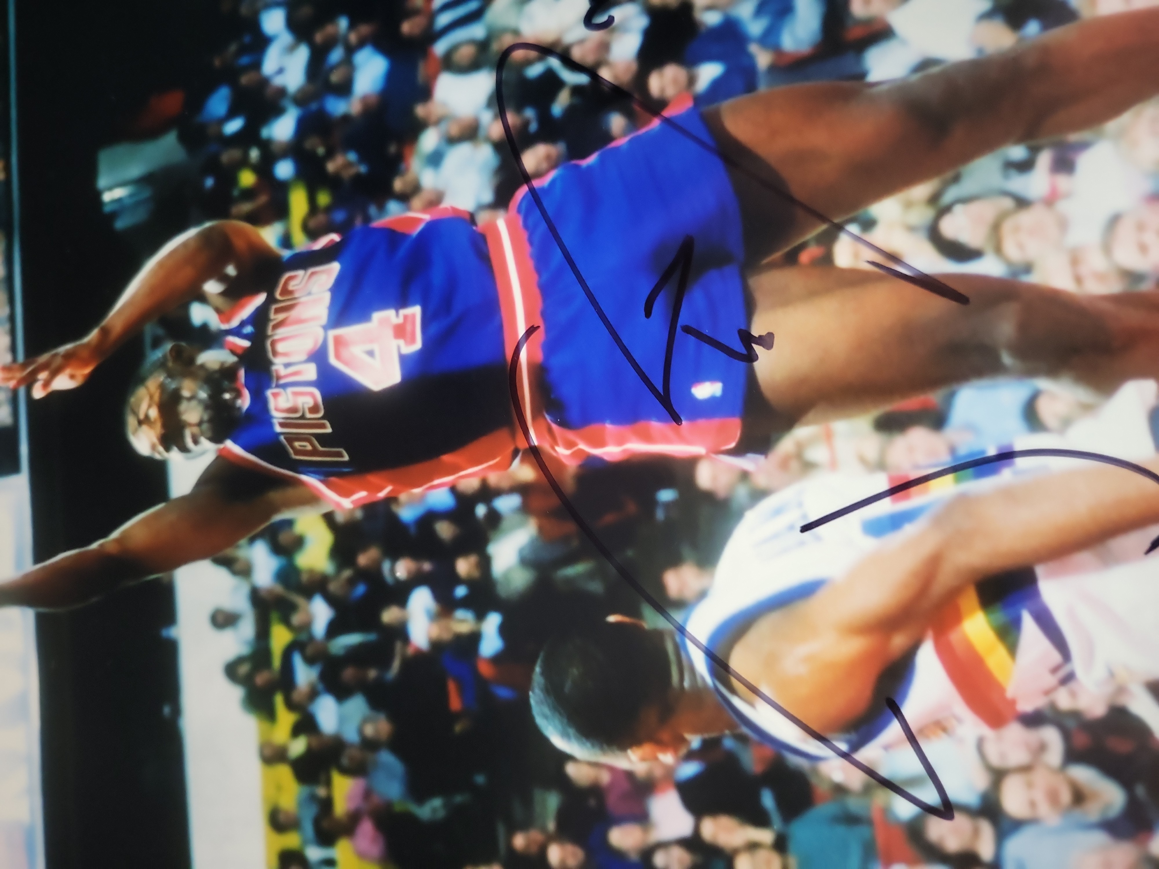 I03033 | Collection of Eight Signed and Unsigned NBA Basketball Photographs Including Joe Dumars and Chris Mullin