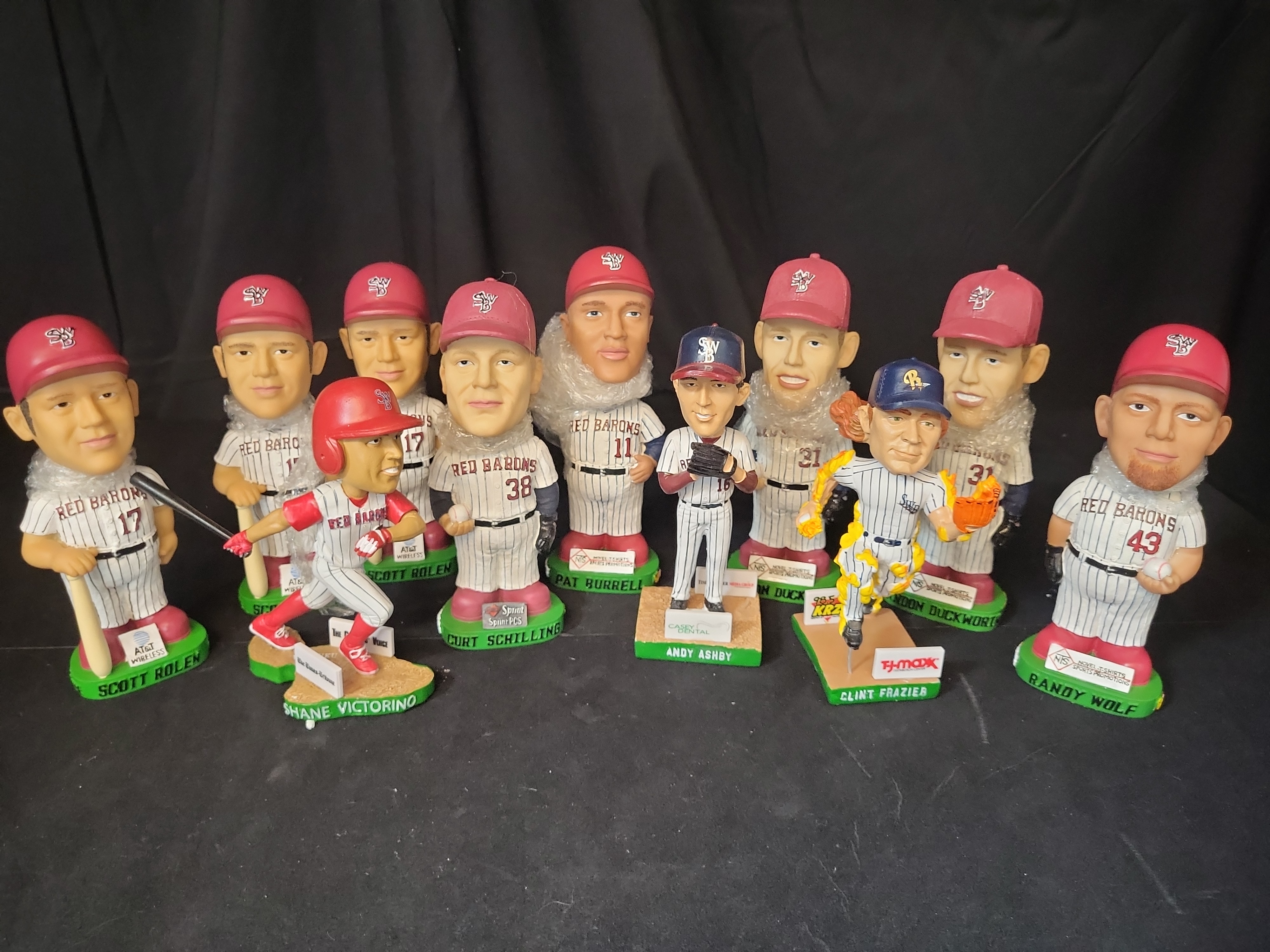 I03058 | 10 Scranton Wilkes-Barre Red Barons and RailRiders Baseball Bobblehead Figures
