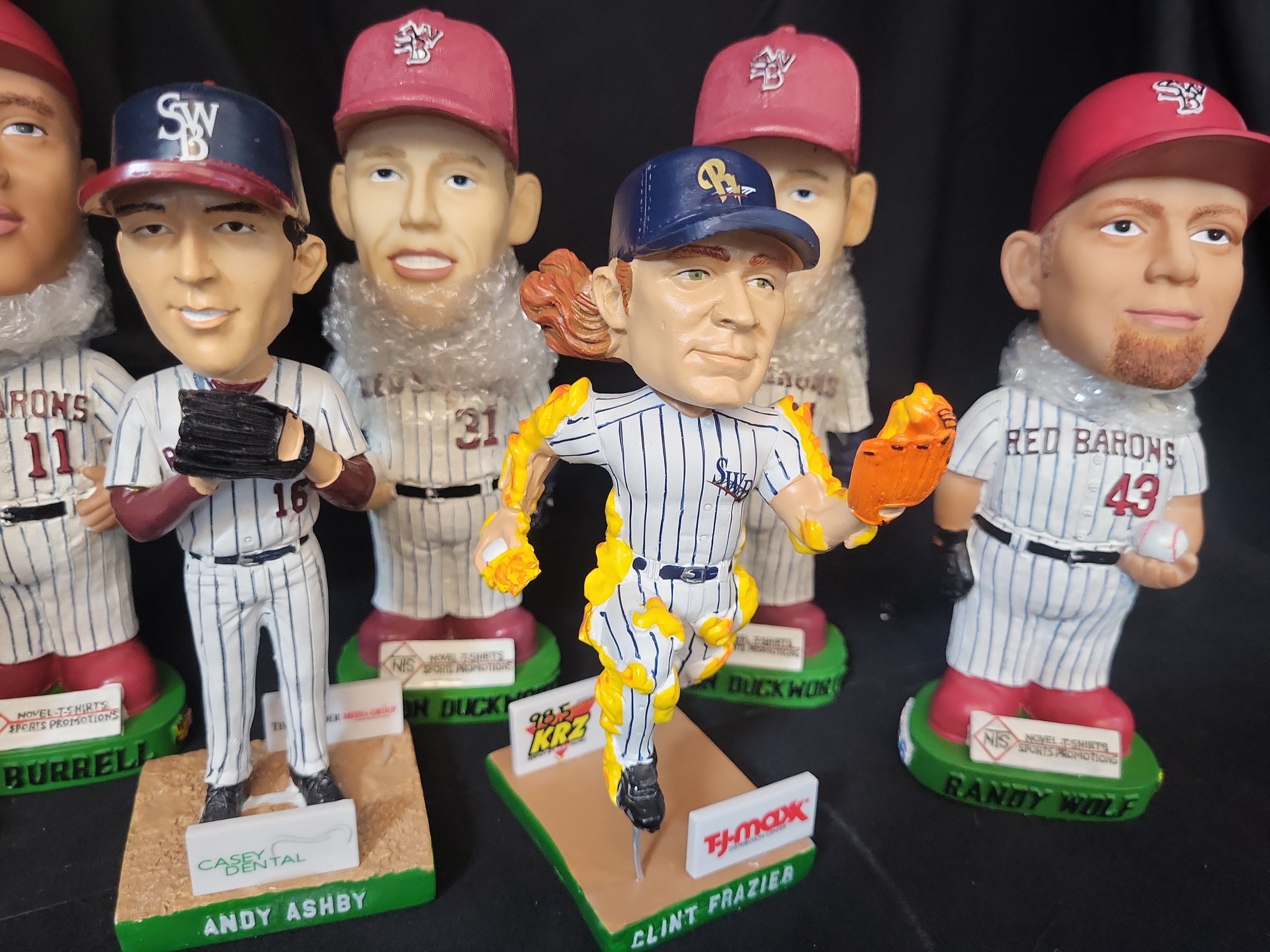I03058 | 10 Scranton Wilkes-Barre Red Barons and RailRiders Baseball Bobblehead Figures