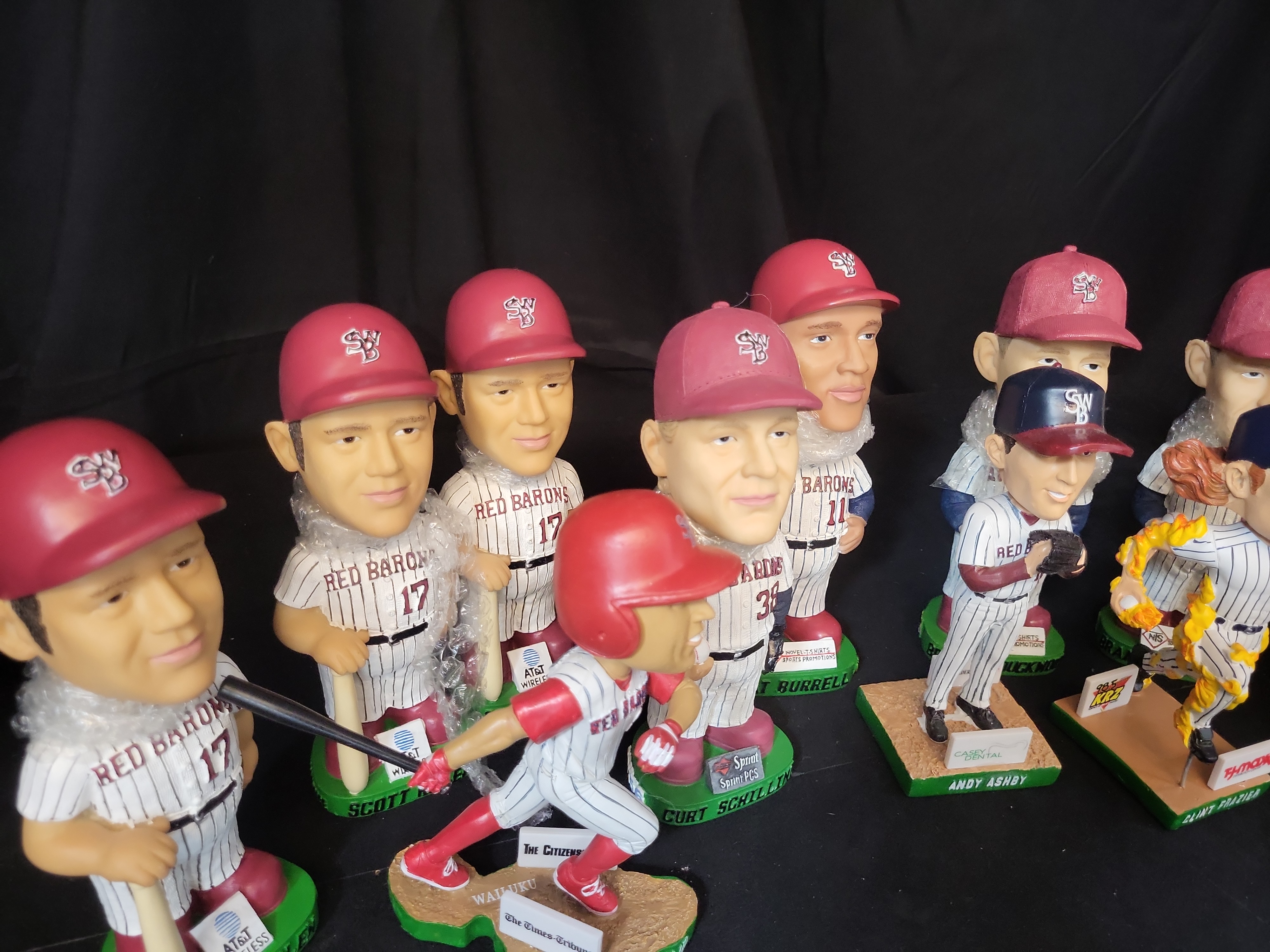 I03058 | 10 Scranton Wilkes-Barre Red Barons and RailRiders Baseball Bobblehead Figures