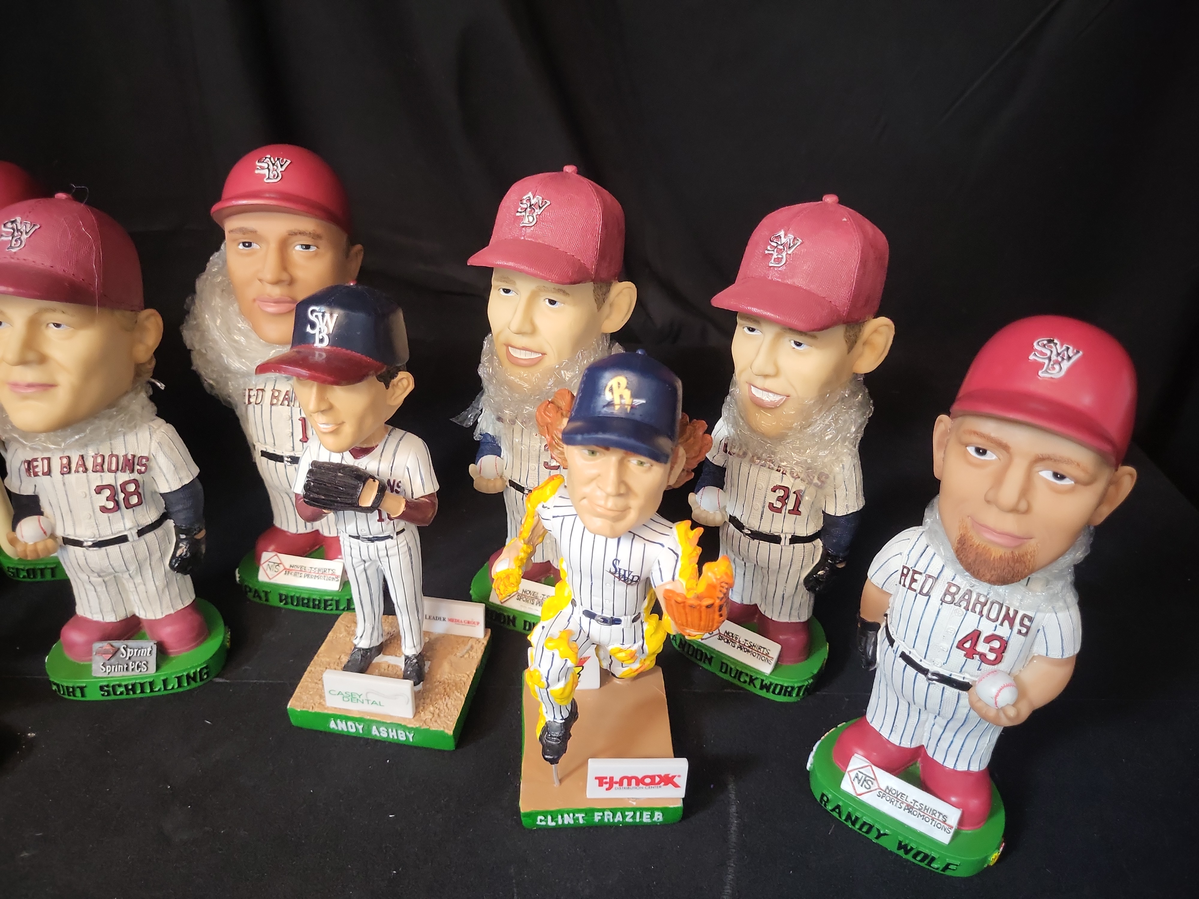 I03058 | 10 Scranton Wilkes-Barre Red Barons and RailRiders Baseball Bobblehead Figures