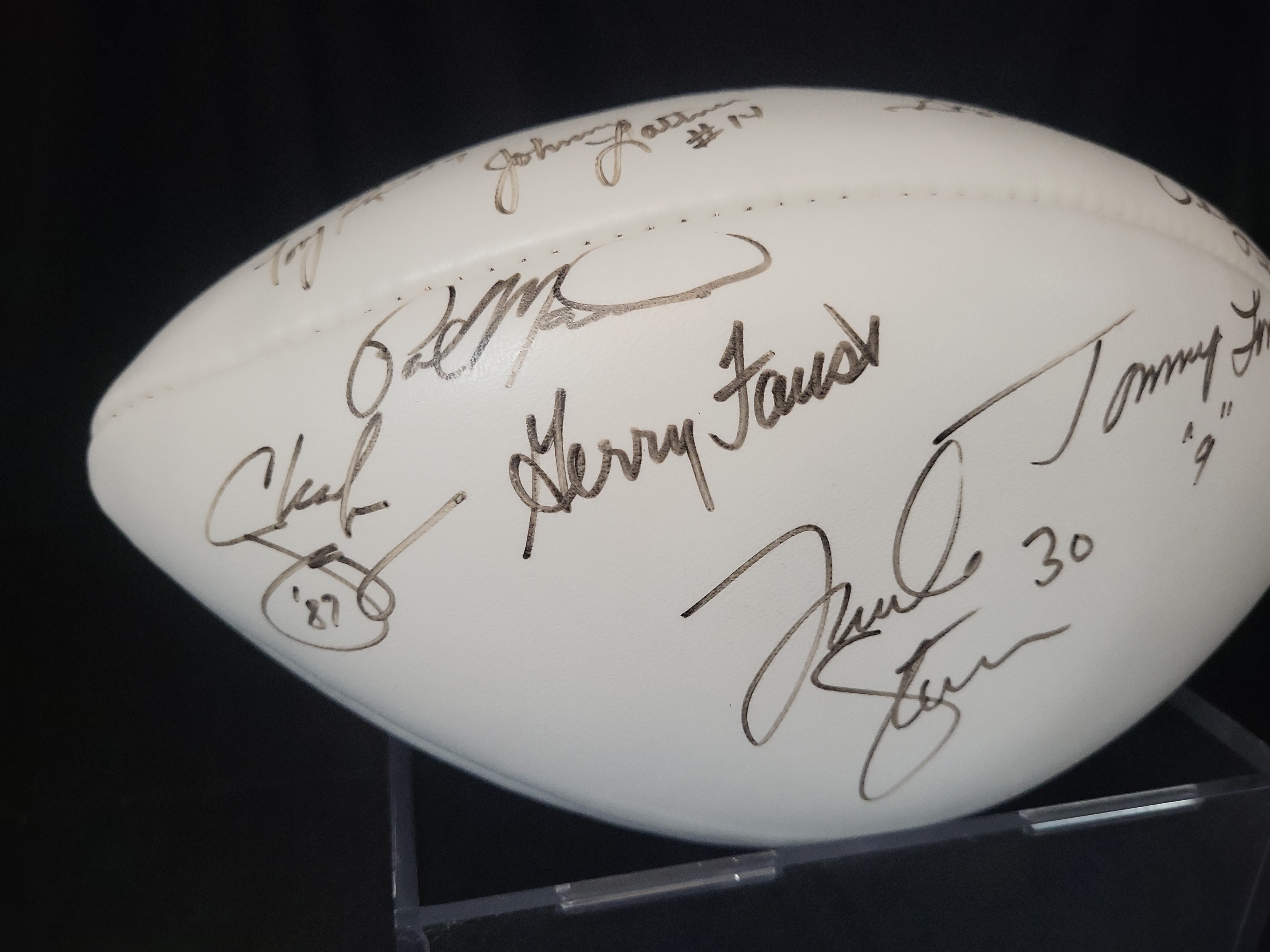 I03067 | Notre Dame Fighting Irish Multi-Signed Wilson Official NFL White Panel Football
